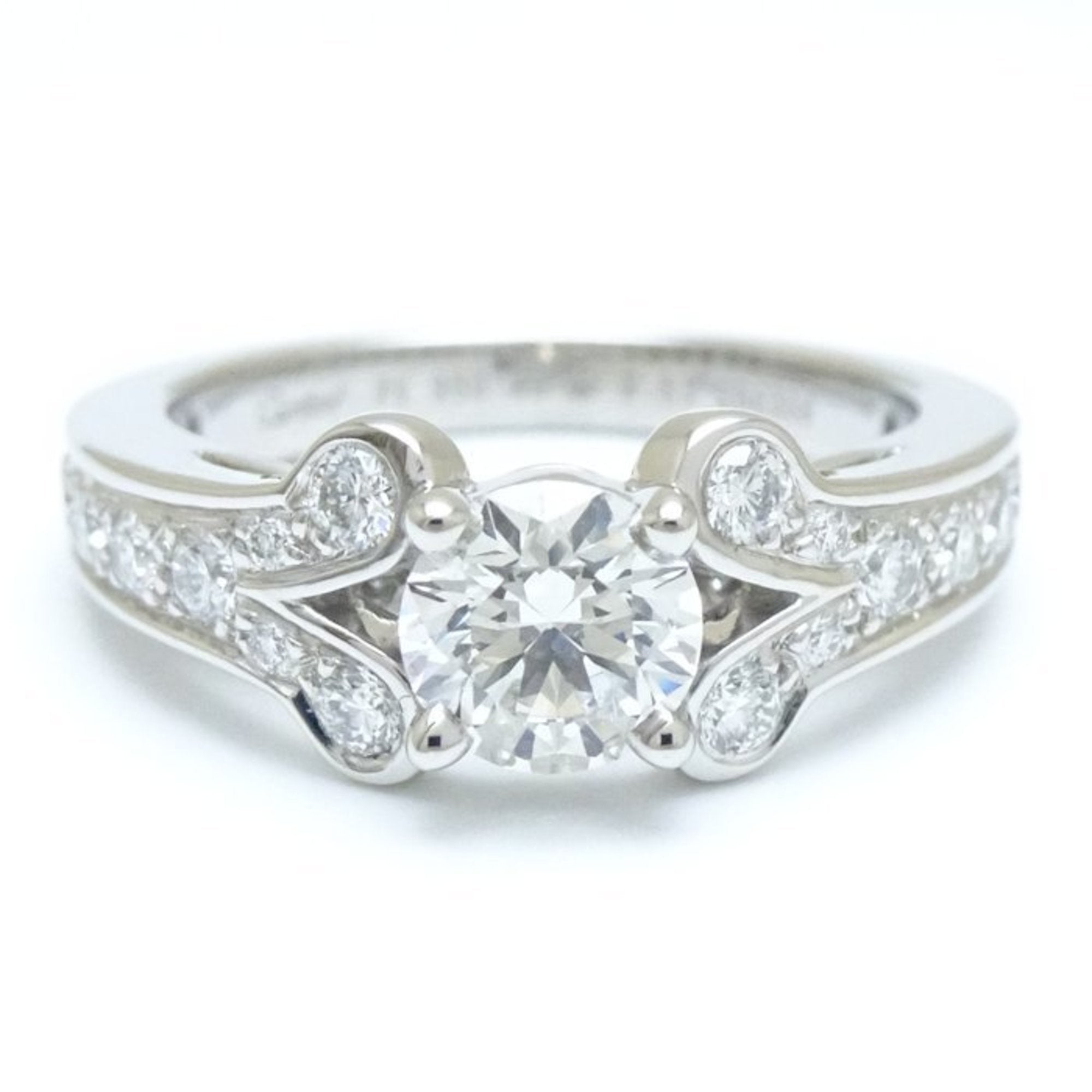 Pre-owned Cartier Ballerine Platinum 950 Diamond Ring set with a 0.51 G color VVS1 brilliant round cut diamond