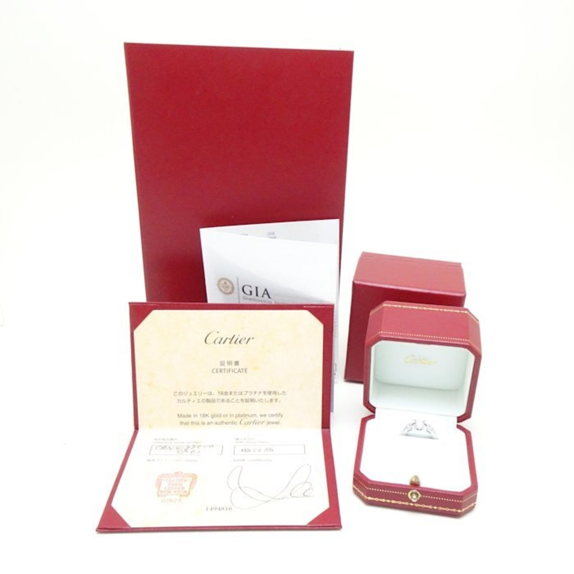 Pre-owned Cartier Ballerine Platinum 950 Diamond Ring set with a 0.51 G color VVS1 brilliant round cut diamond