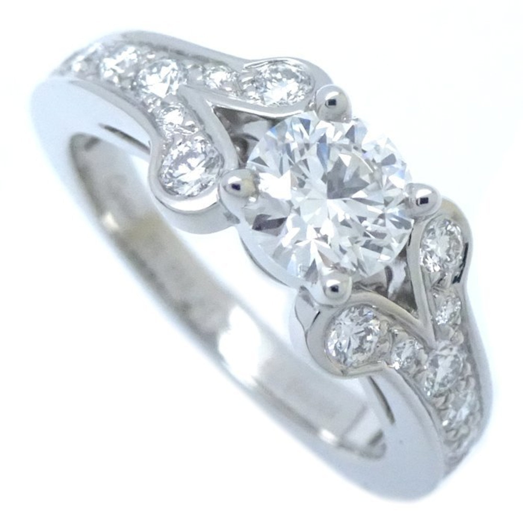 Pre-owned Cartier Ballerine Platinum 950 Diamond Ring set with a 0.51 G color VVS1 brilliant round cut diamond