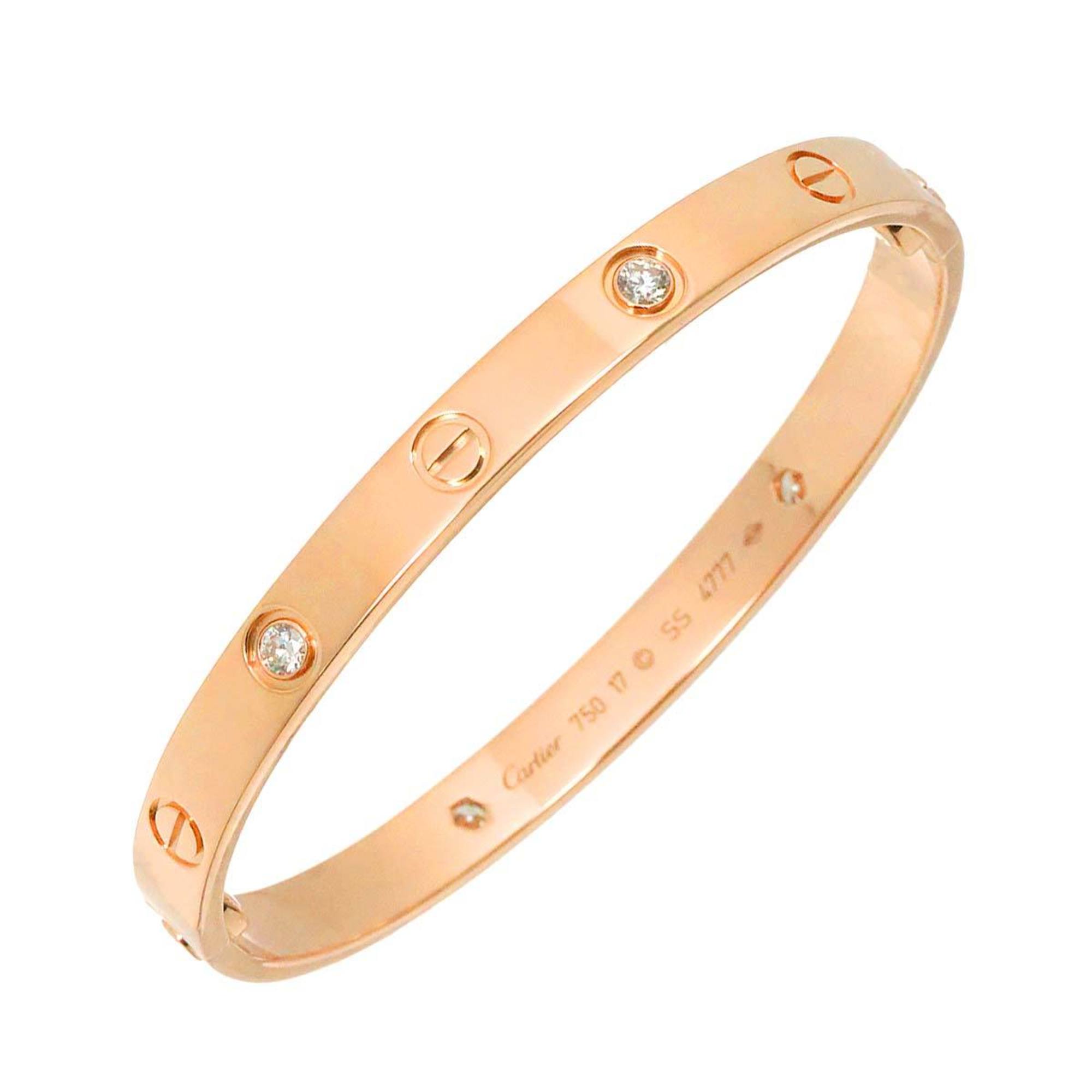 Pre-owned Cartier Love bracelet classic model, 18K rose gold, set with 4 brilliant-cut diamonds