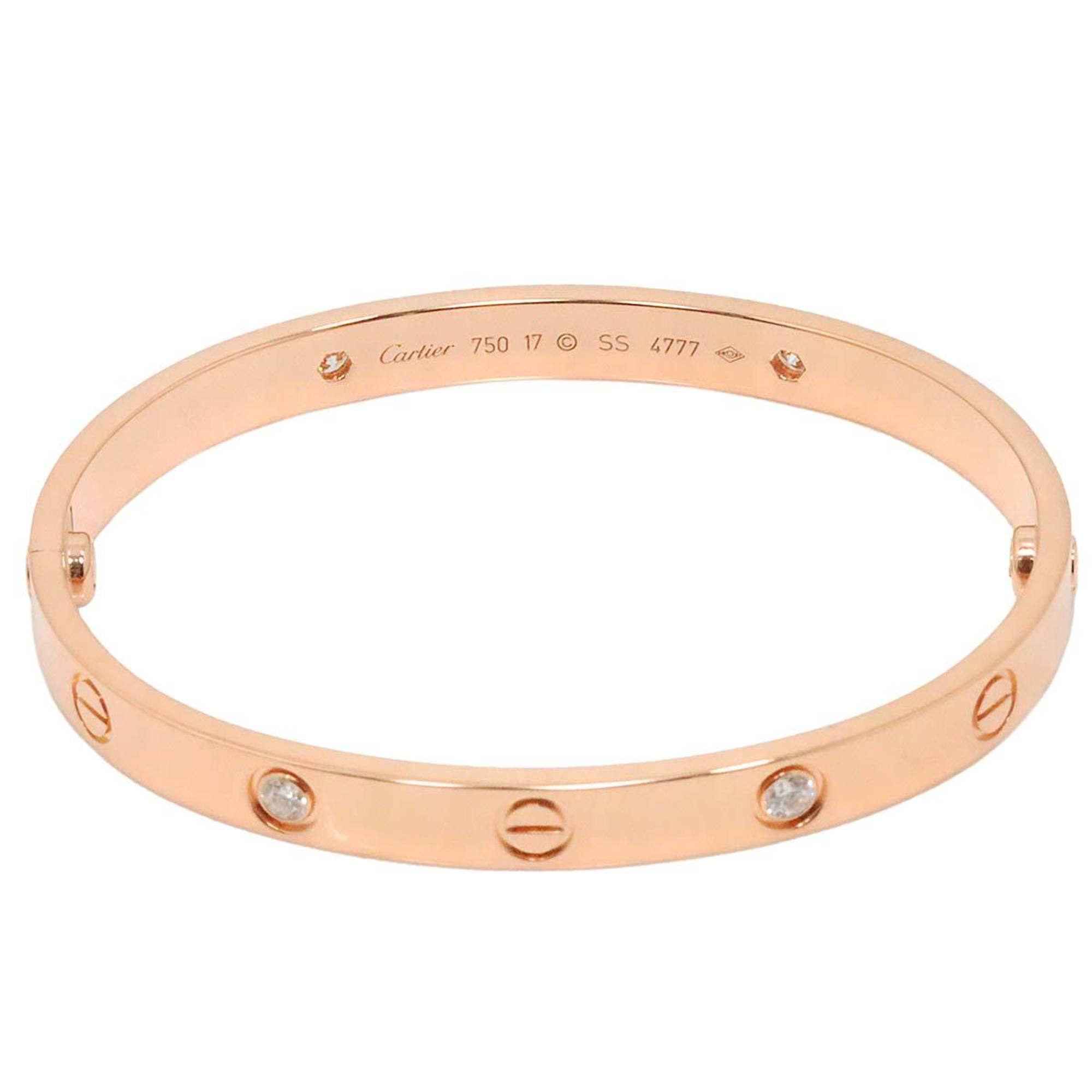 Pre-owned Cartier Love bracelet classic model, 18K rose gold, set with 4 brilliant-cut diamonds