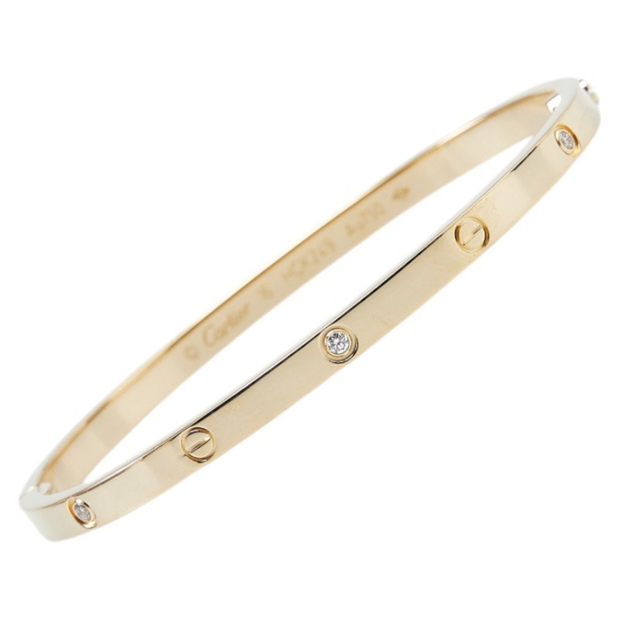 Pre-owned Cartier Love bracelet crafted from 18K yellow gold with 4 brilliant-cut diamonds