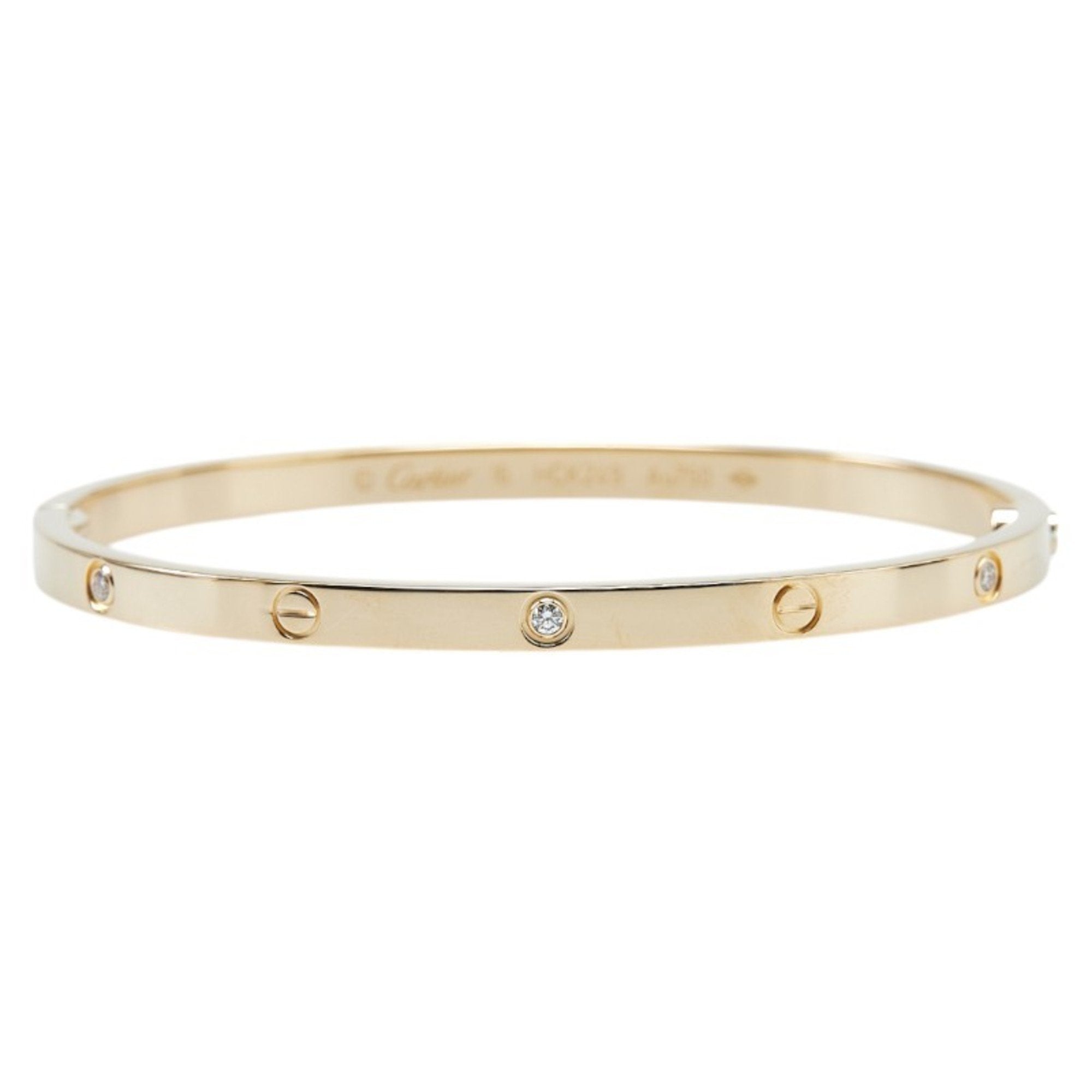 Pre-owned Cartier Love bracelet crafted from 18K yellow gold with 4 brilliant-cut diamonds