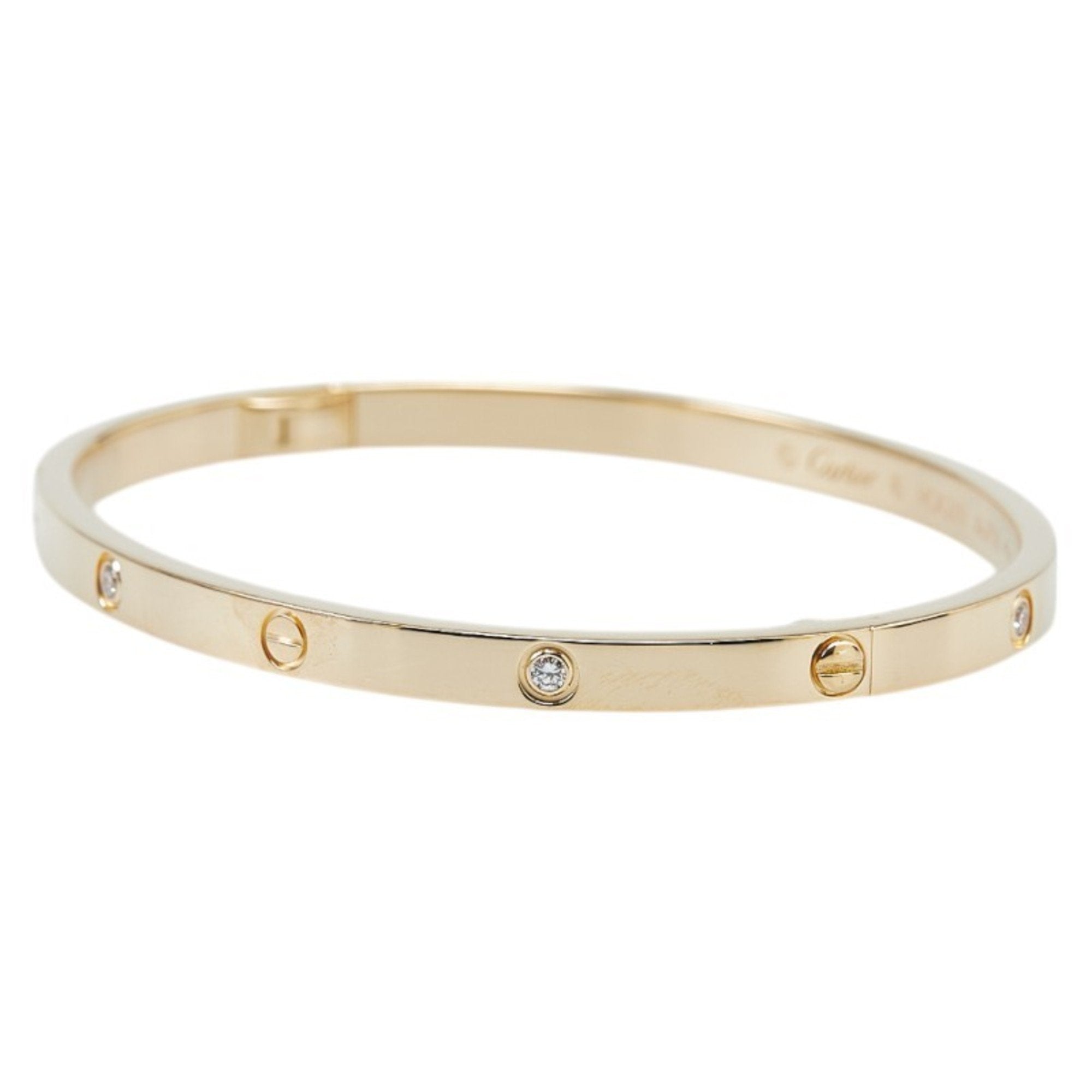Pre-owned Cartier Love bracelet crafted from 18K yellow gold with 4 brilliant-cut diamonds