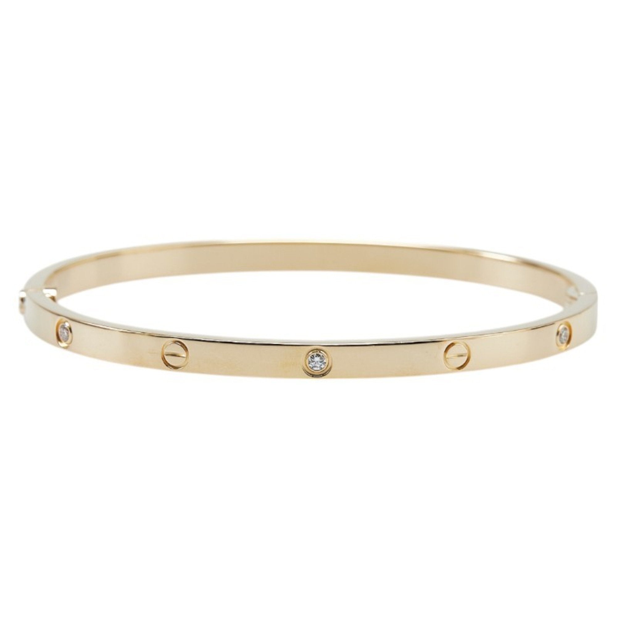 Pre-owned Cartier Love bracelet crafted from 18K yellow gold with 4 brilliant-cut diamonds