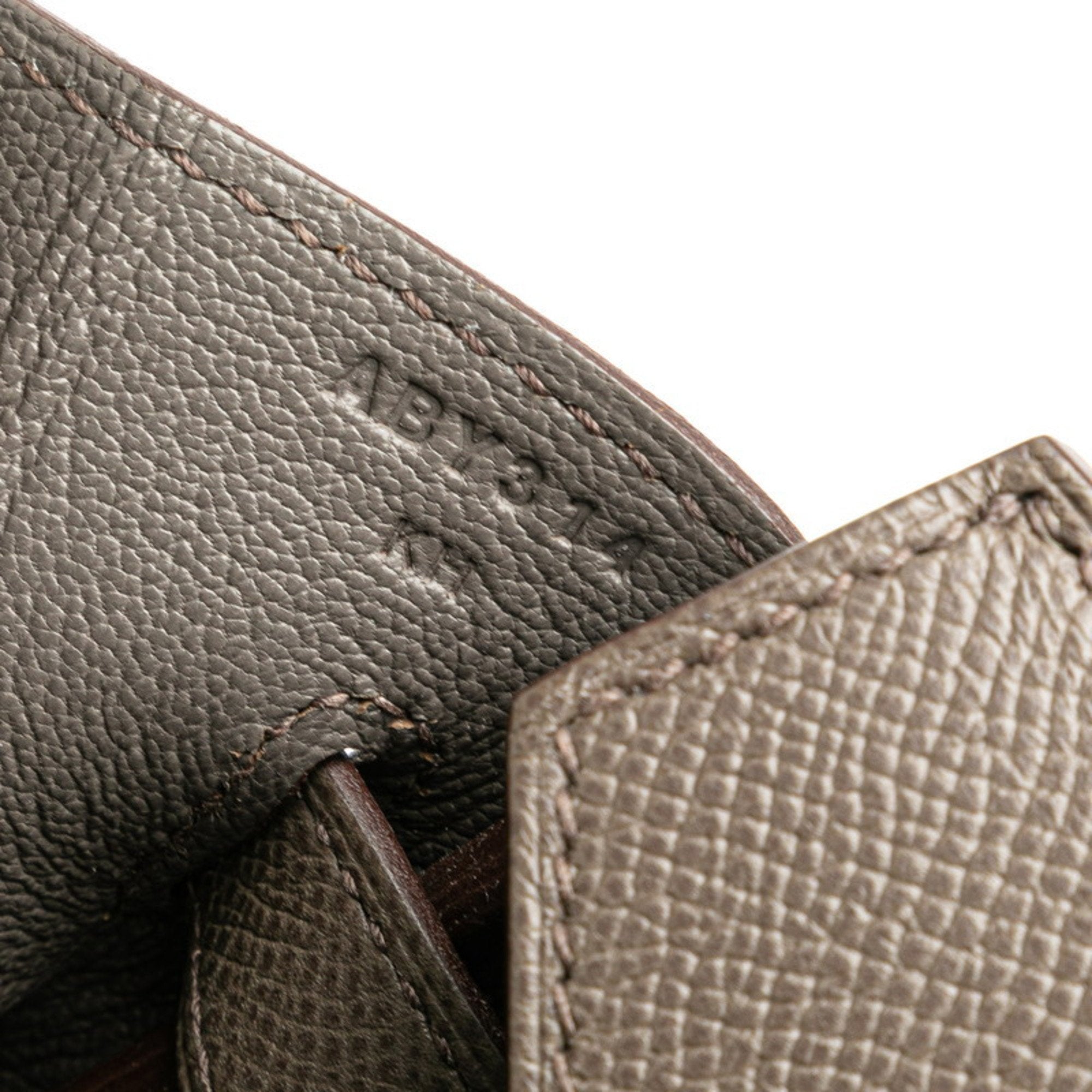 Pre-owned Hermès Birkin 30 handbag in grey leather and gold plated hardware