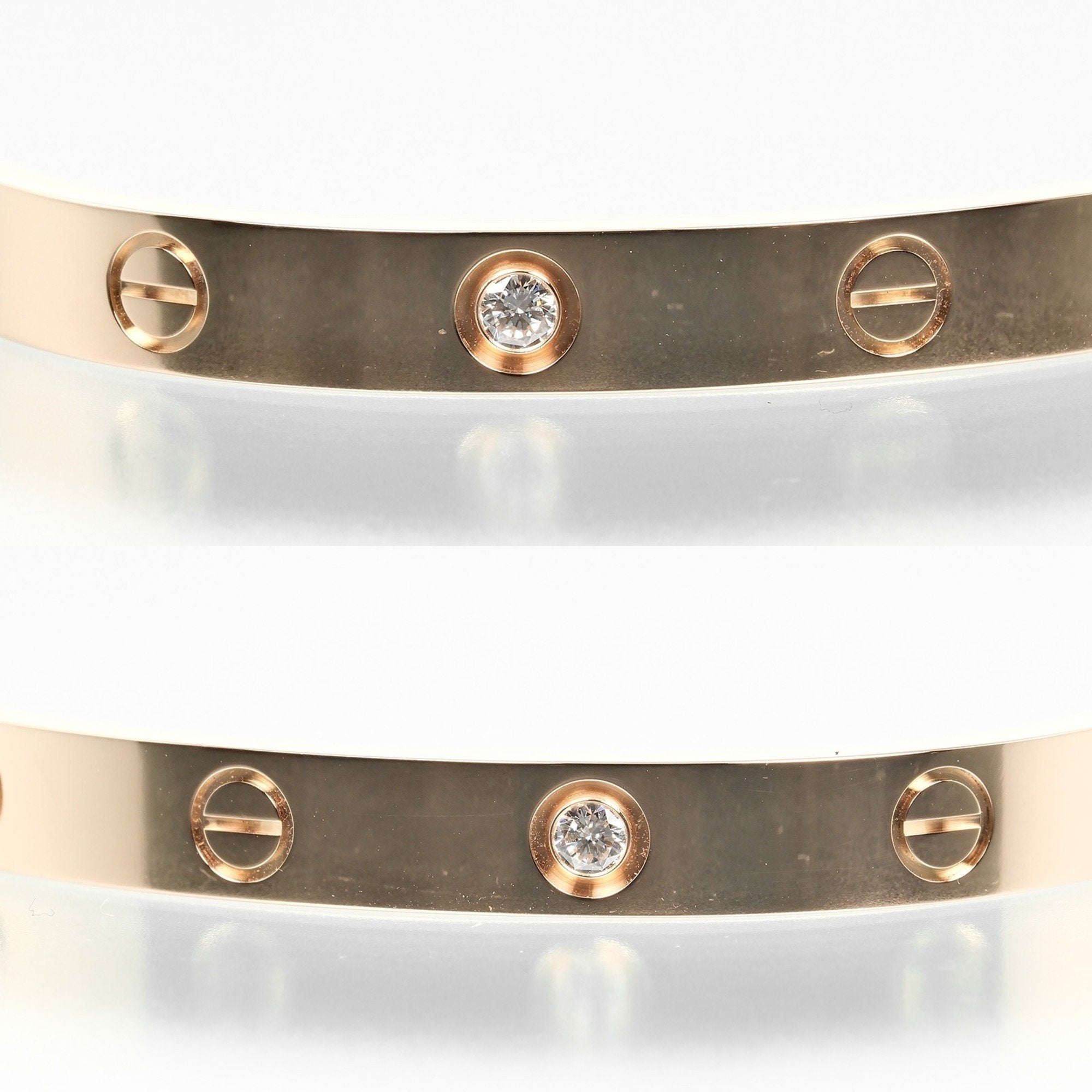 Pre-owned Cartier Love bracelet crafted from 18K rose gold with 4 brilliant-cut diamonds
