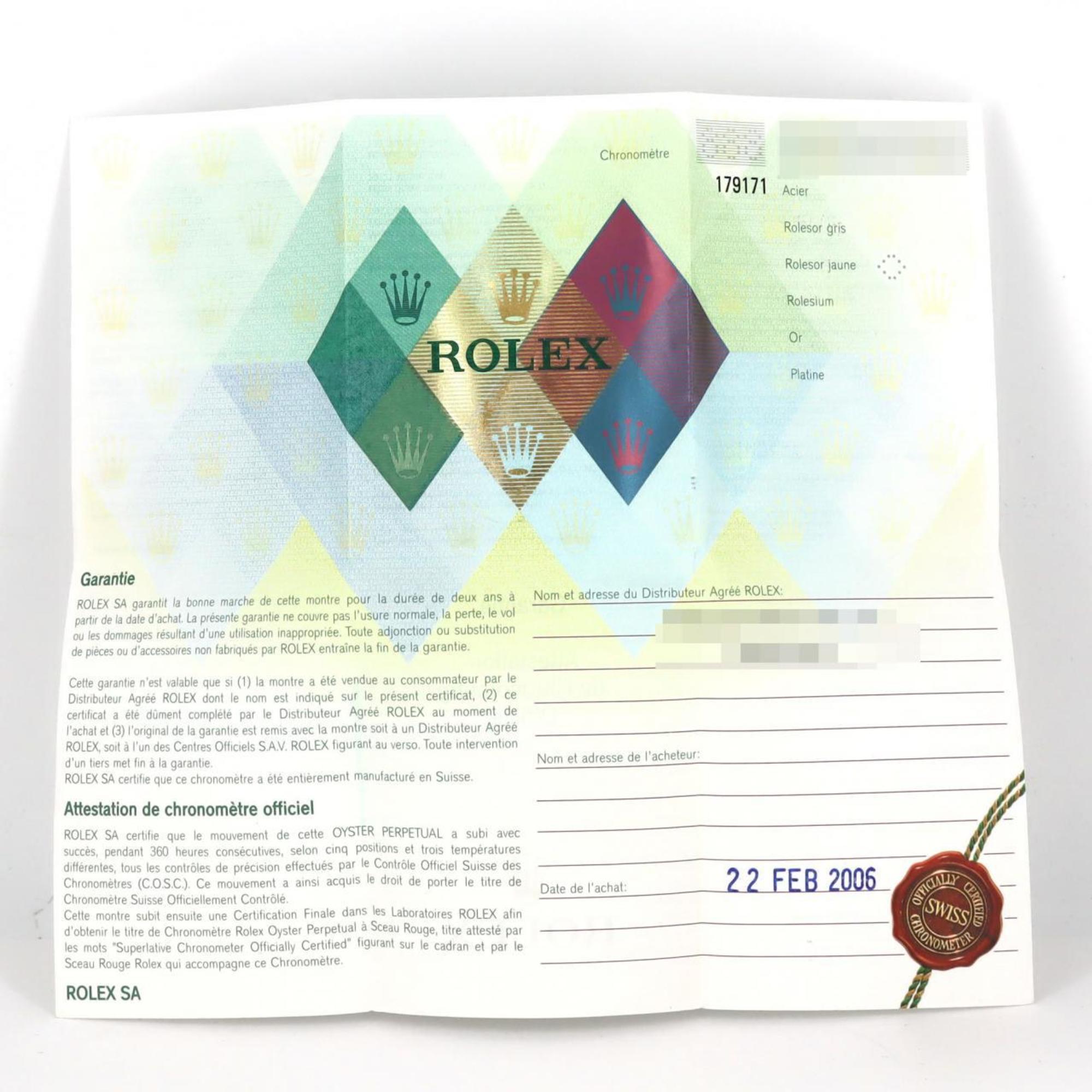 Pre-owned 2006 Rolex Lady 26mm Datejust 179171 stainless steel and rose gold