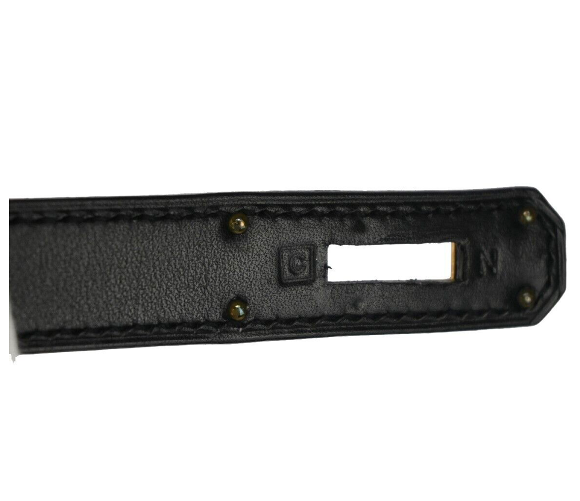 Black Hermes Kelly 28 handbag with a strap