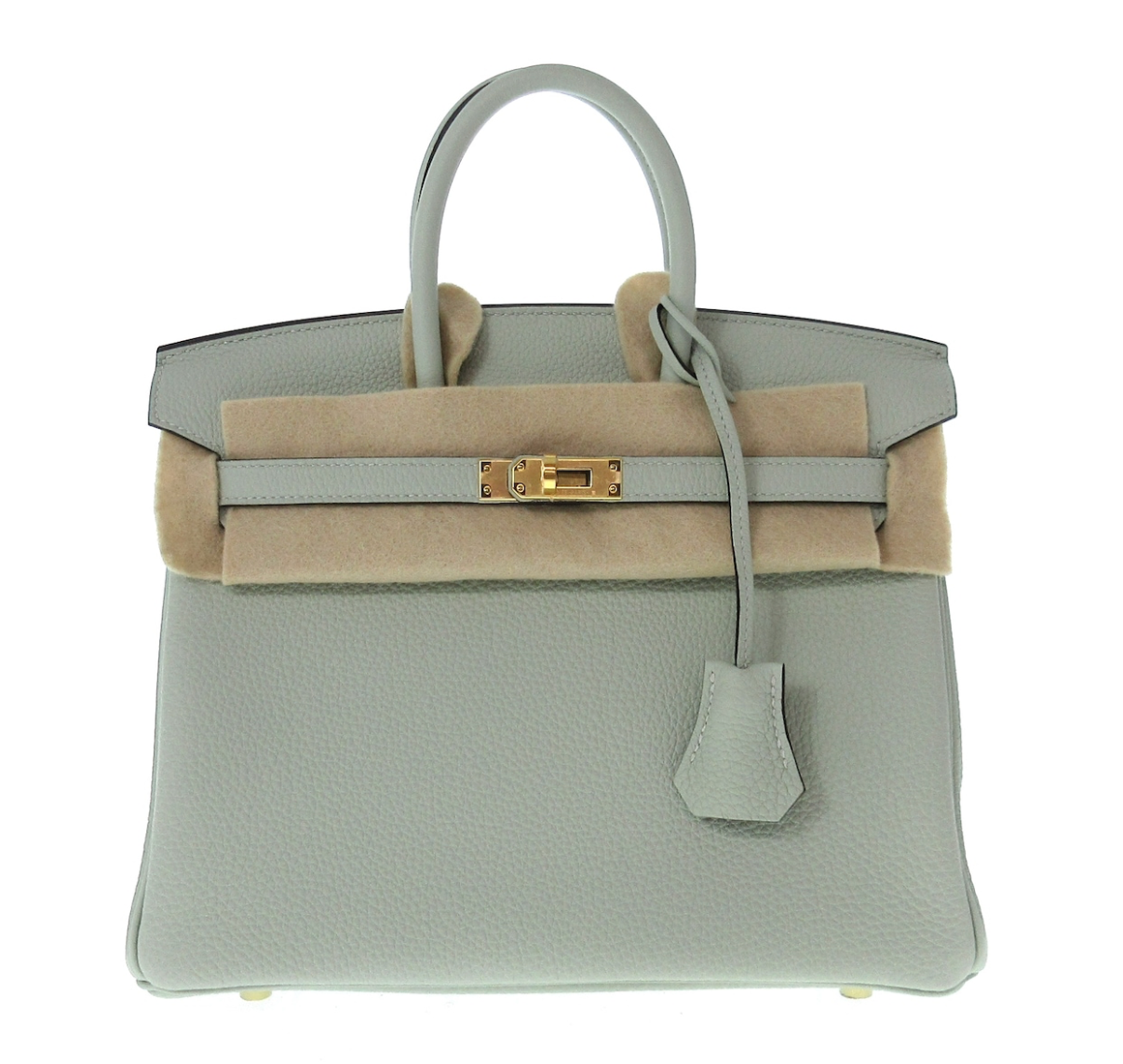 Hermes Gris Neve Togo Birkin 25 Gold Hardware