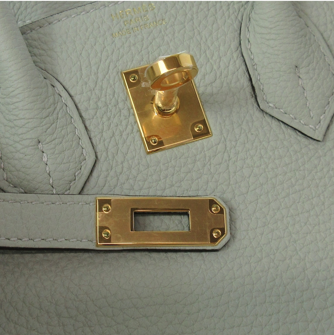 Hermes Gris Neve Togo Birkin 25 Gold Hardware