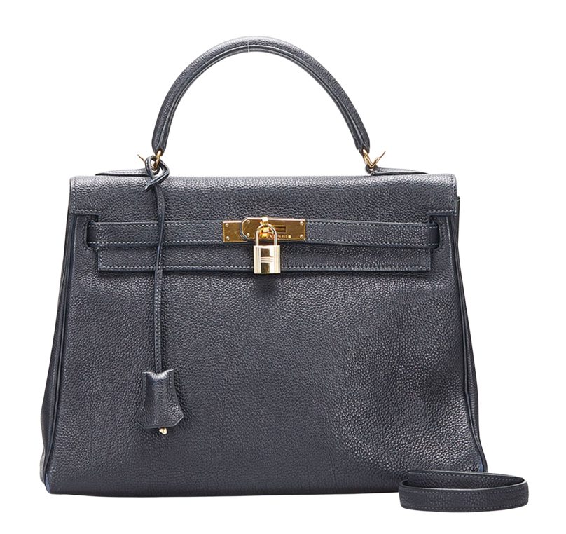 Hermès Kelly 32 Retourne handbag crafted in black Vache Ardennes leather