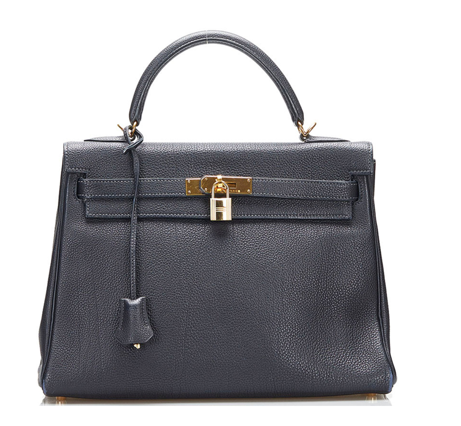 Hermès Kelly 32 Retourne handbag crafted in black Vache Ardennes leather