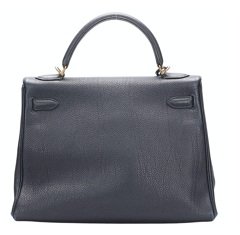 Hermès Kelly 32 Retourne handbag crafted in black Vache Ardennes leather