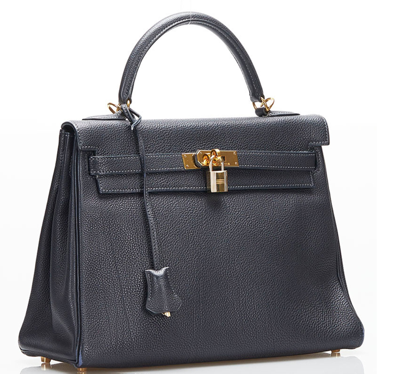 Hermès Kelly 32 Retourne handbag crafted in black Vache Ardennes leather