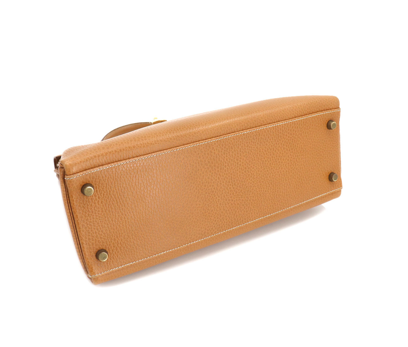 Hermes Kelly 32 gold Camel tan Togo Retourne V stamp, 1966 handbag