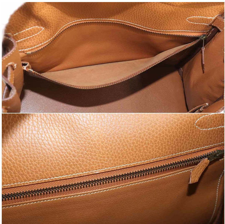 Hermes Kelly 32 gold Camel tan Togo Retourne V stamp, 1966 handbag
