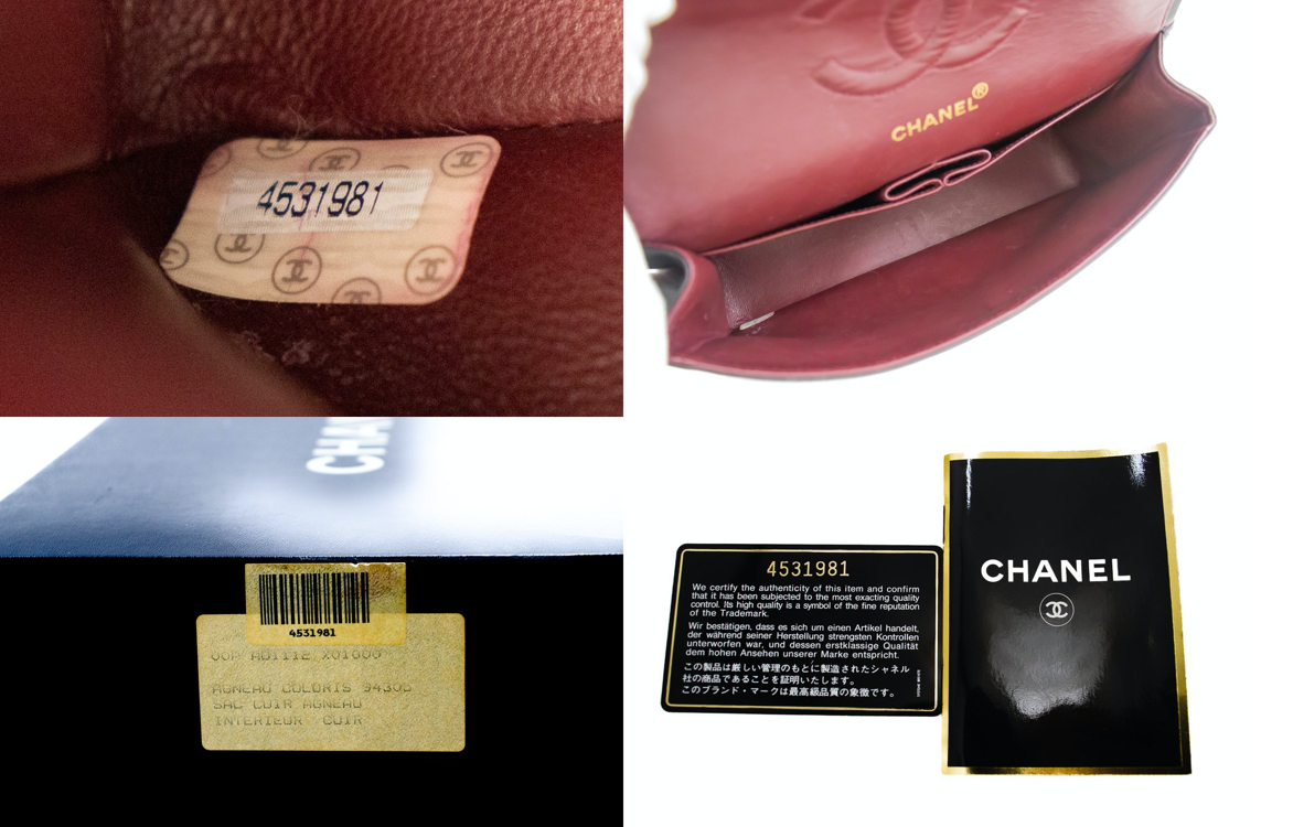 Classic Chanel handbag crafted from luxurious lambskin leather in a black hue