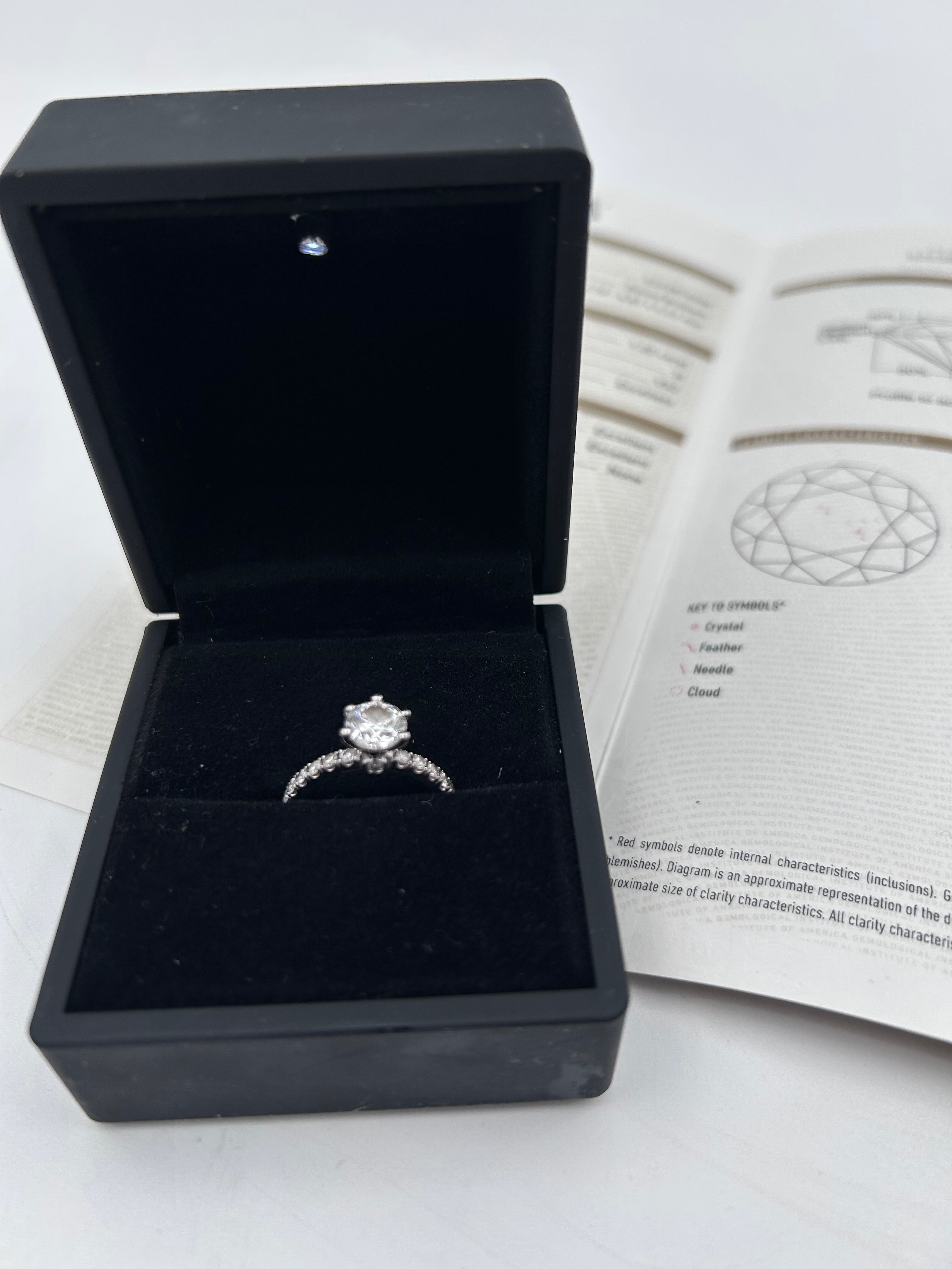 Pre-owned solitaire ring featuring a natural 1.20ct round brilliant diamond (VS2, H color)