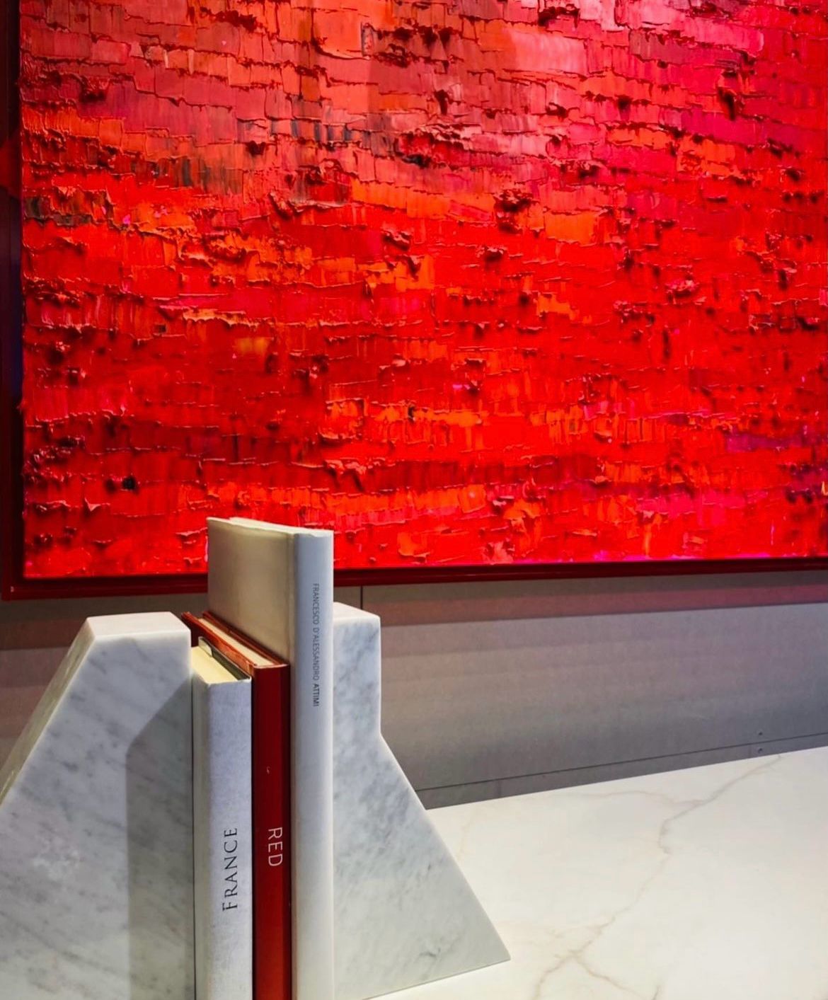 "Rosso Vermiglione" oil on canvas by Ieva Bondare