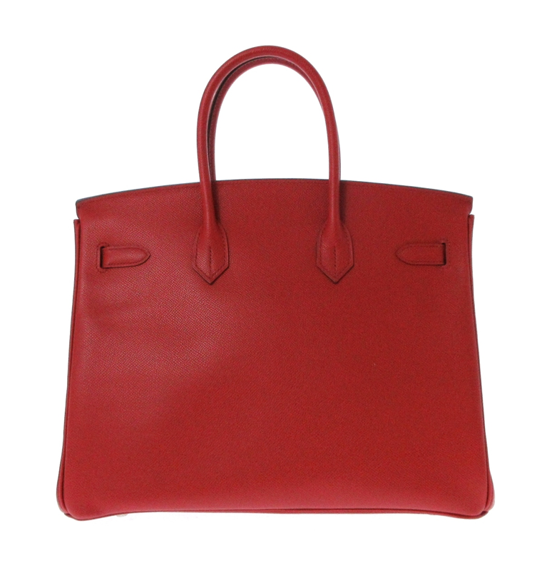 HERMÉS BIRKIN 35CM RED LEATHER HANDBAG WITH DUST BAG, CADENA (WITH KEY), AND CLOCHETTE