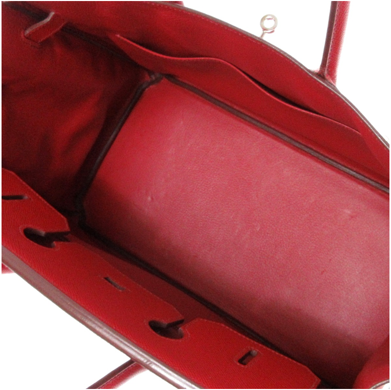 HERMÉS BIRKIN 35CM RED LEATHER HANDBAG WITH DUST BAG, CADENA (WITH KEY), AND CLOCHETTE