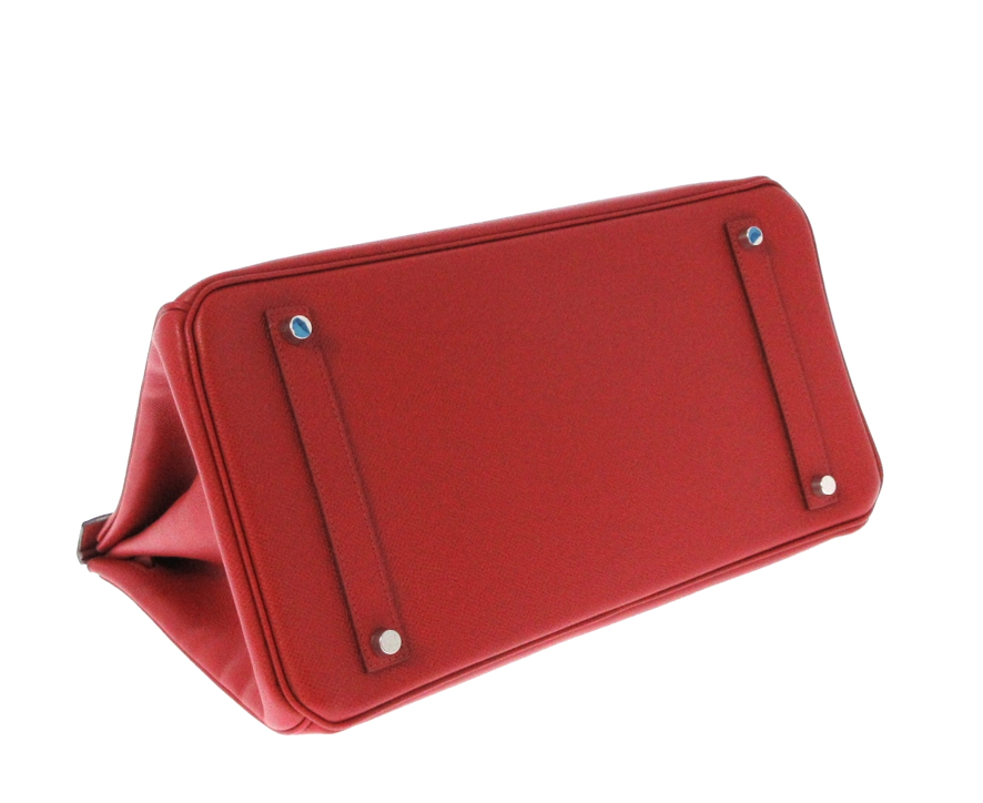 HERMÉS BIRKIN 35CM RED LEATHER HANDBAG WITH DUST BAG, CADENA (WITH KEY), AND CLOCHETTE