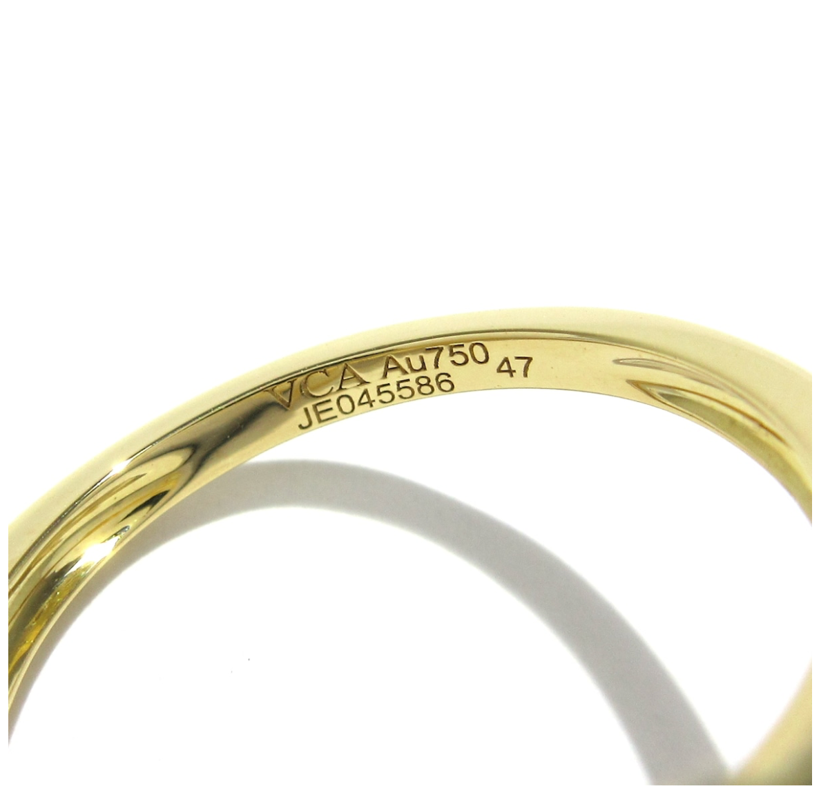 18k yellow gold Van Cleef & Arpels Sweet Alhambra effeuillage ring in full set