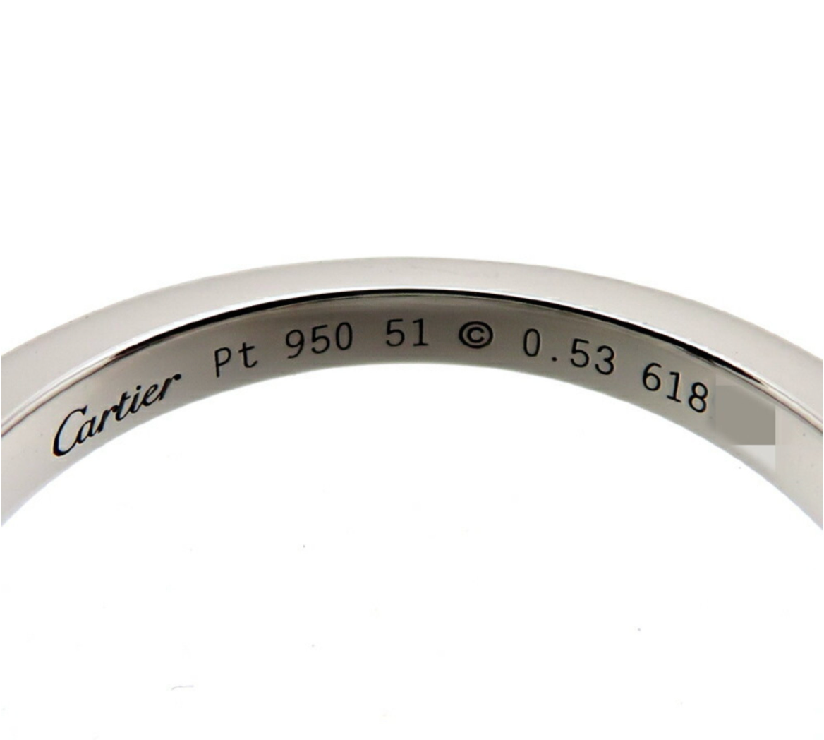 Anillo de compromiso Cartier Platinum de la colección Ballerine con un diamante redondo talla brillante de 0,53 ct