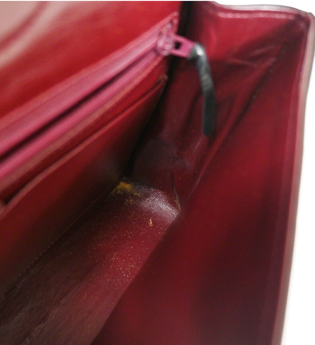 Vintage CHANEL double flap handbag with two tone clasp in full set