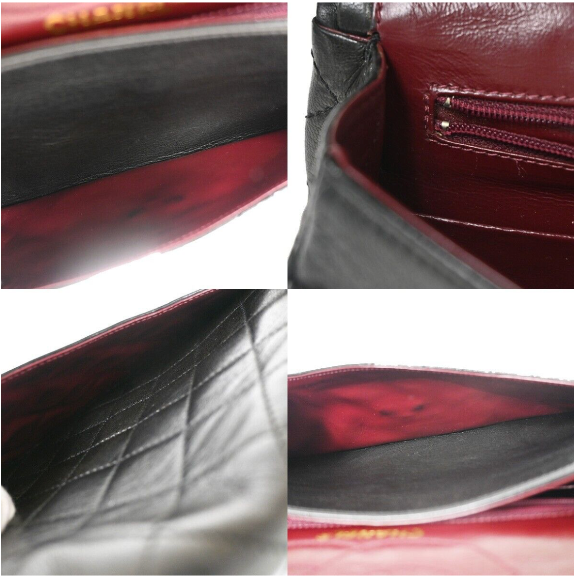 Vintage CHANEL double flap handbag with two tone clasp in full set