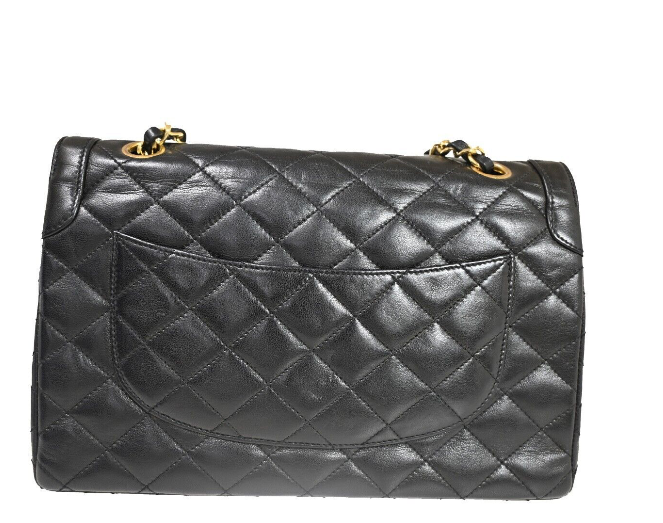 Vintage CHANEL double flap handbag with two tone clasp in full set