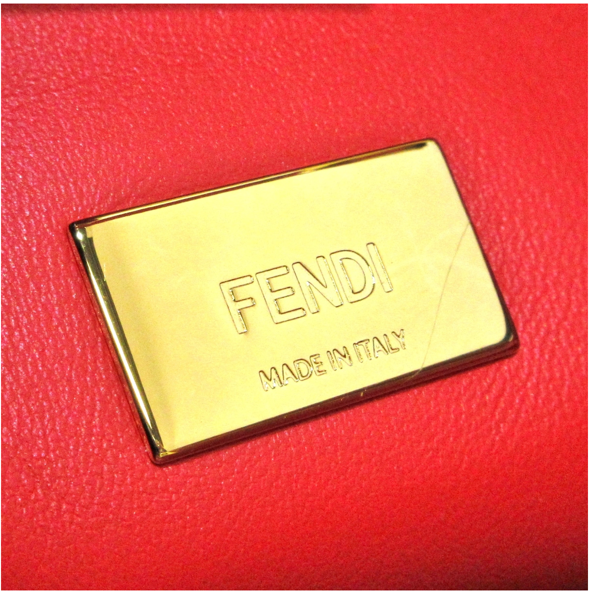 Fendi Mini bolso icónico Peekaboo Nappa Marble Rosso Multicolor