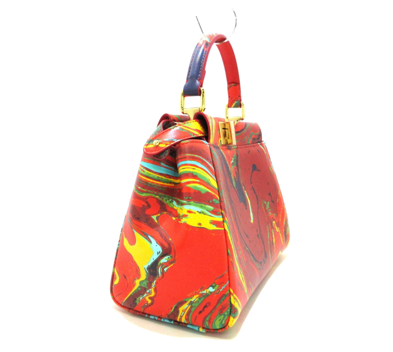 Fendi Mini bolso icónico Peekaboo Nappa Marble Rosso Multicolor