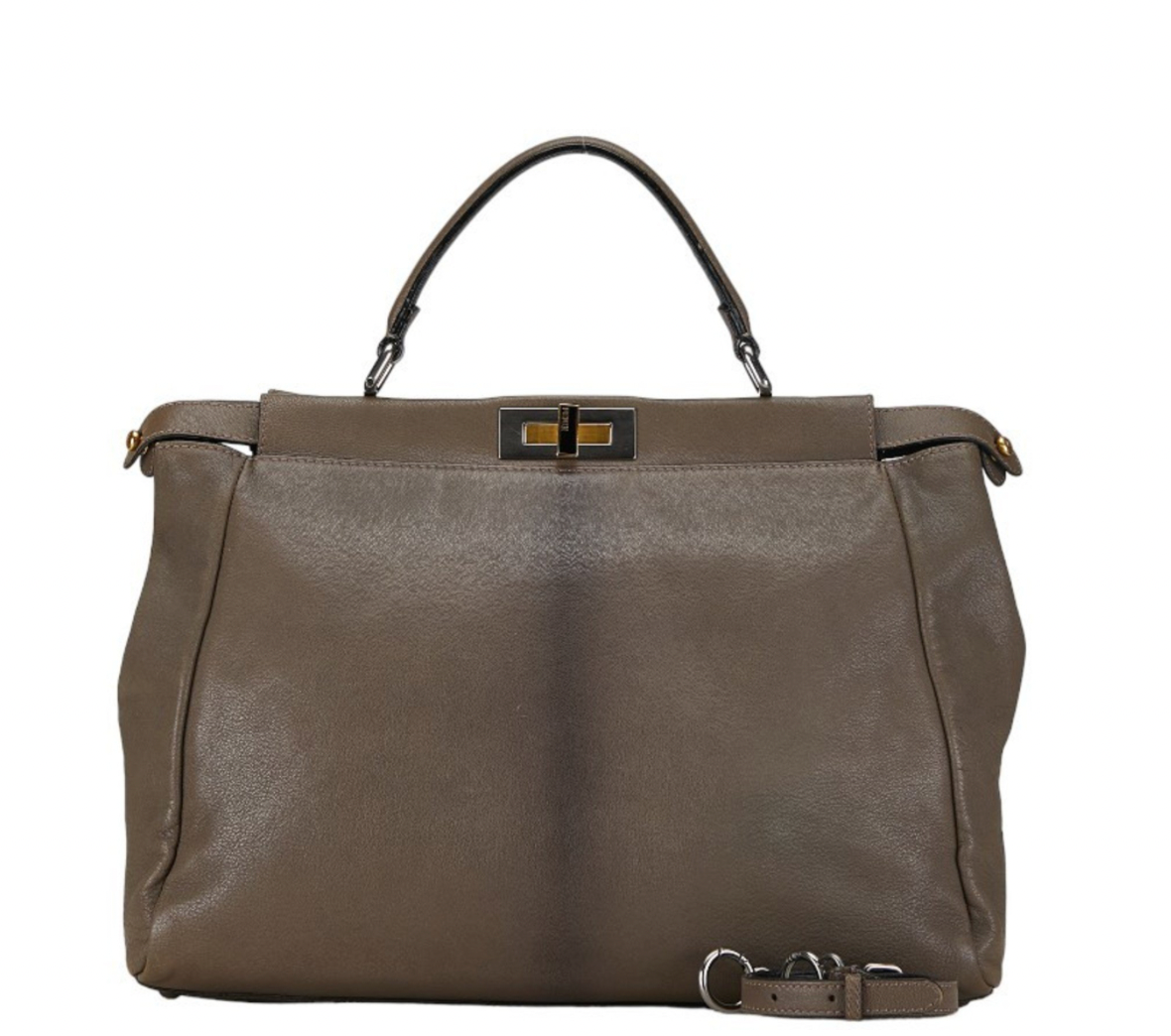 Pre-owned ombre leather Fendi Peekaboo handbag in gray colour