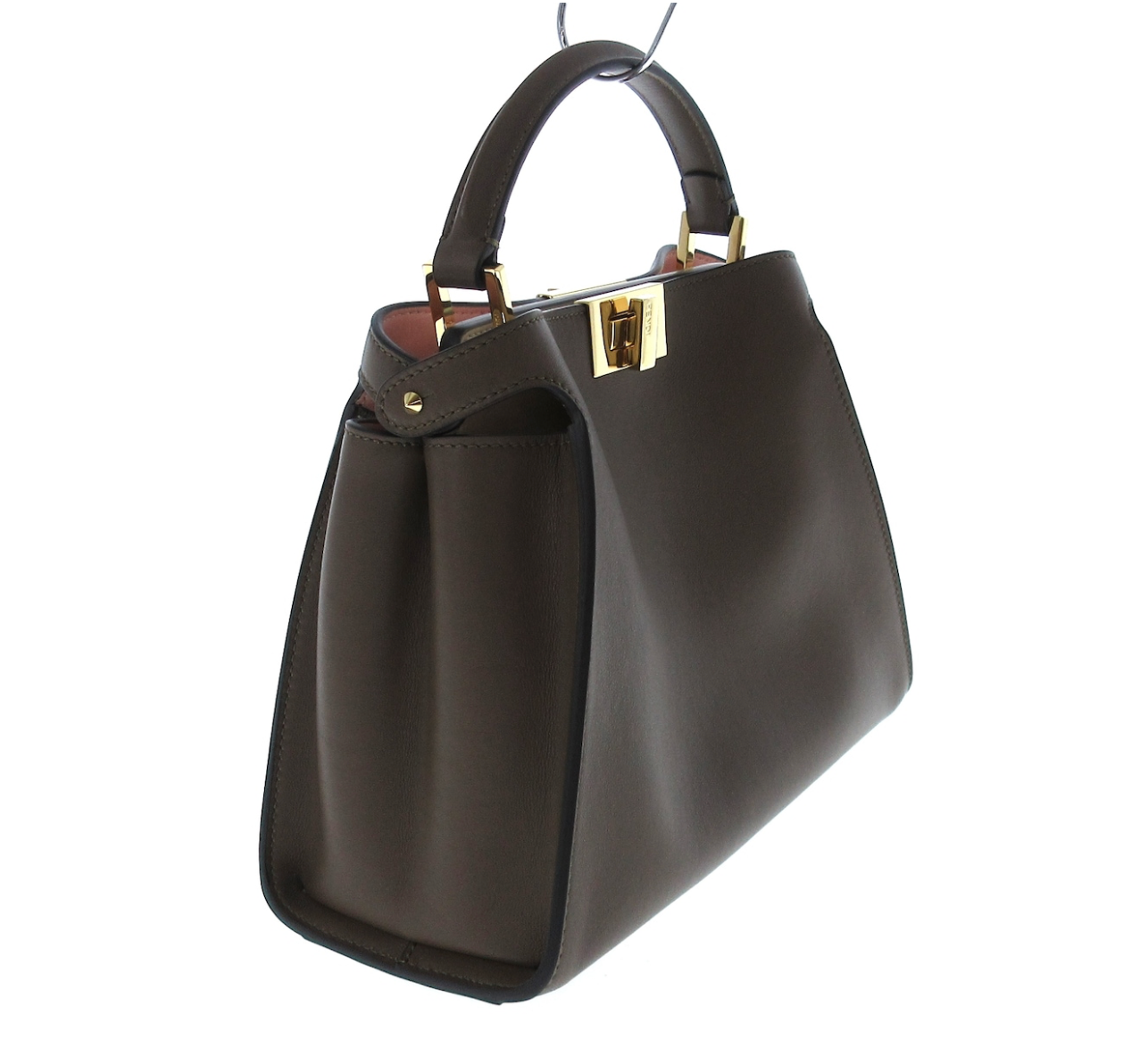 FENDI PEEKABOO ISEEU SMALL brown LEATHER BAG WITH A LONG shoulder STRAP