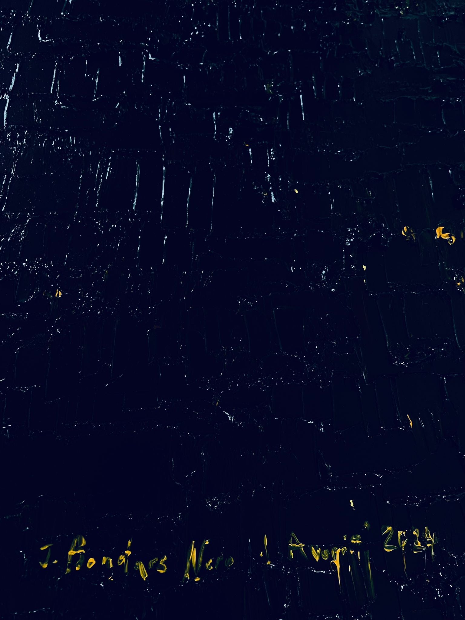 "Nero d'Averio" oil on canvas by Ieva Bondare executed in authors technique