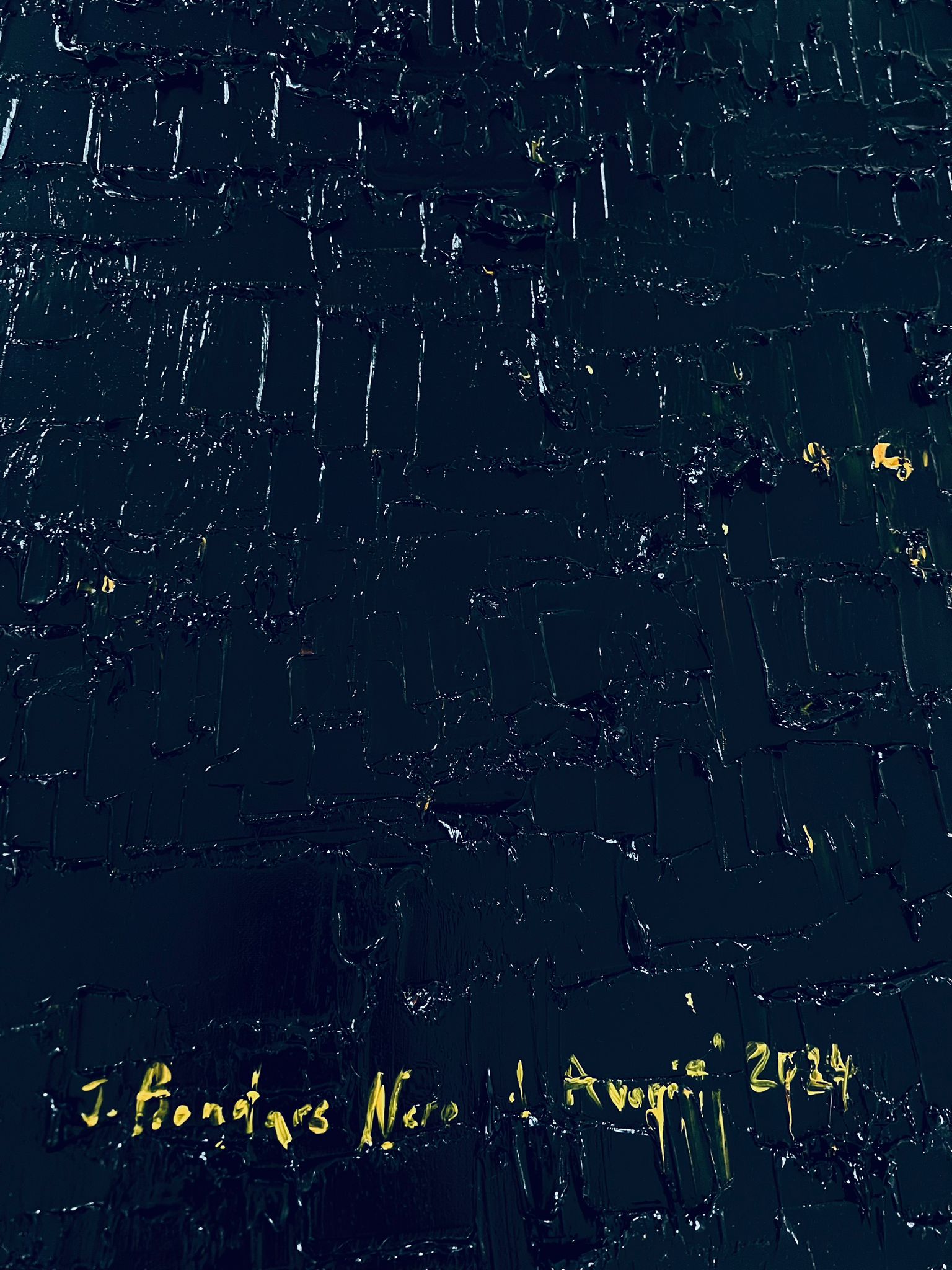 "Nero d'Averio" oil on canvas by Ieva Bondare executed in authors technique