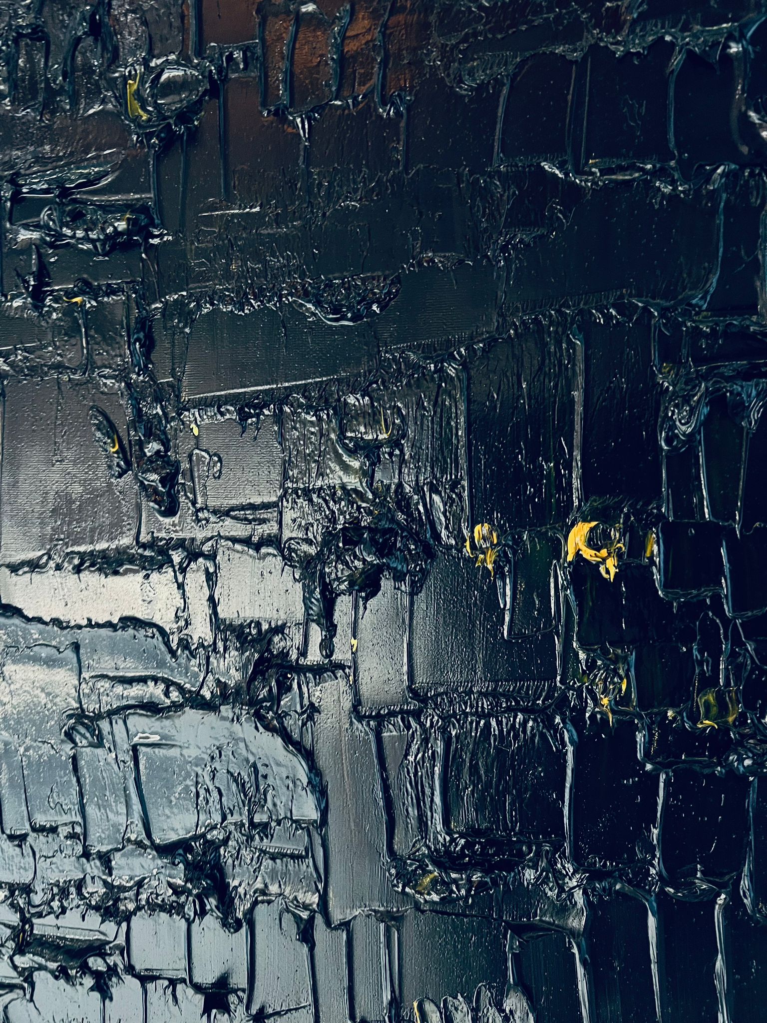 "Nero d'Averio" oil on canvas by Ieva Bondare executed in authors technique