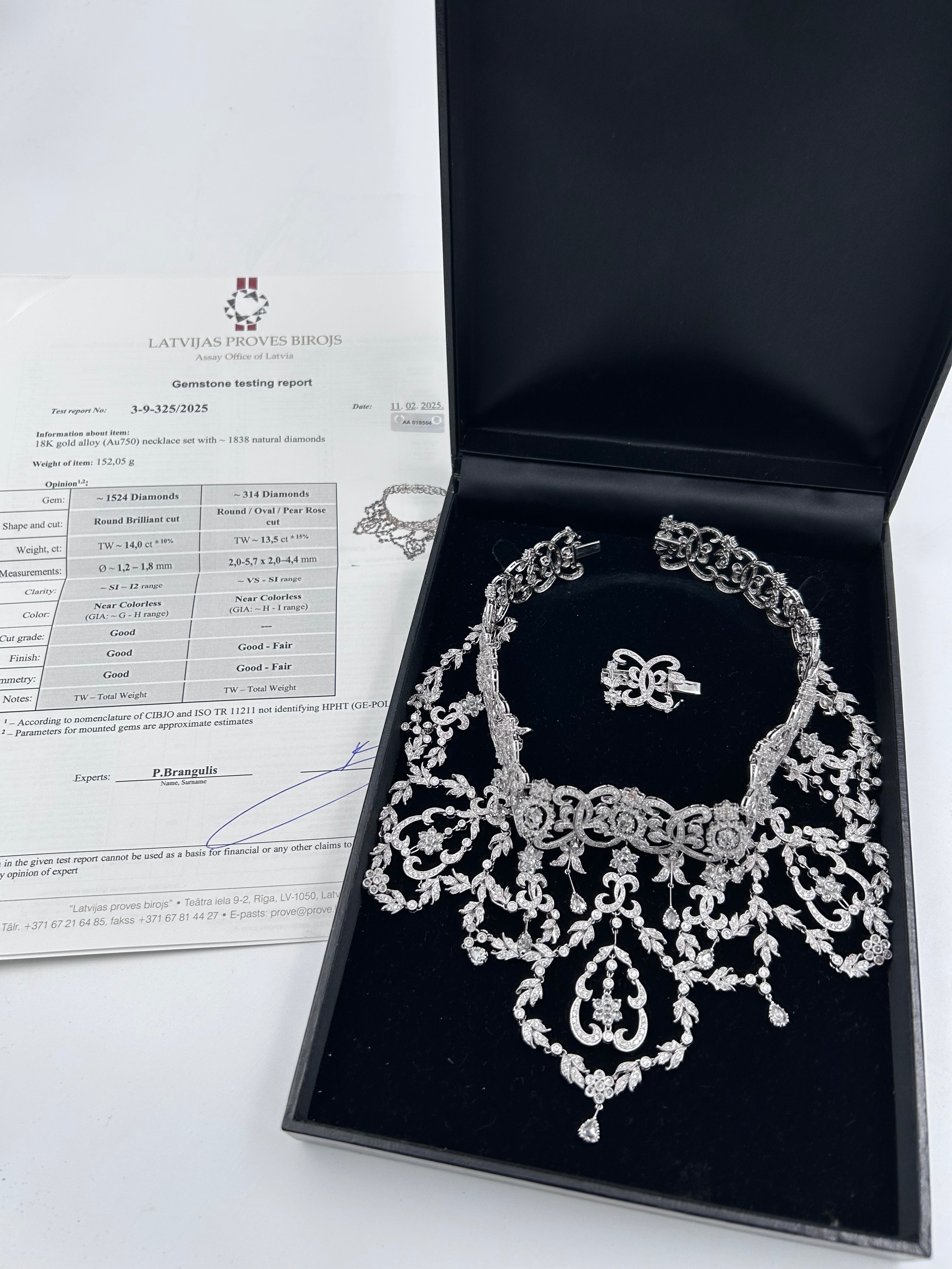 Pre-owned vintage (1931) Edwardian-Inspired Diamond Choker with 1838 natural diamonds of 27,50ctw