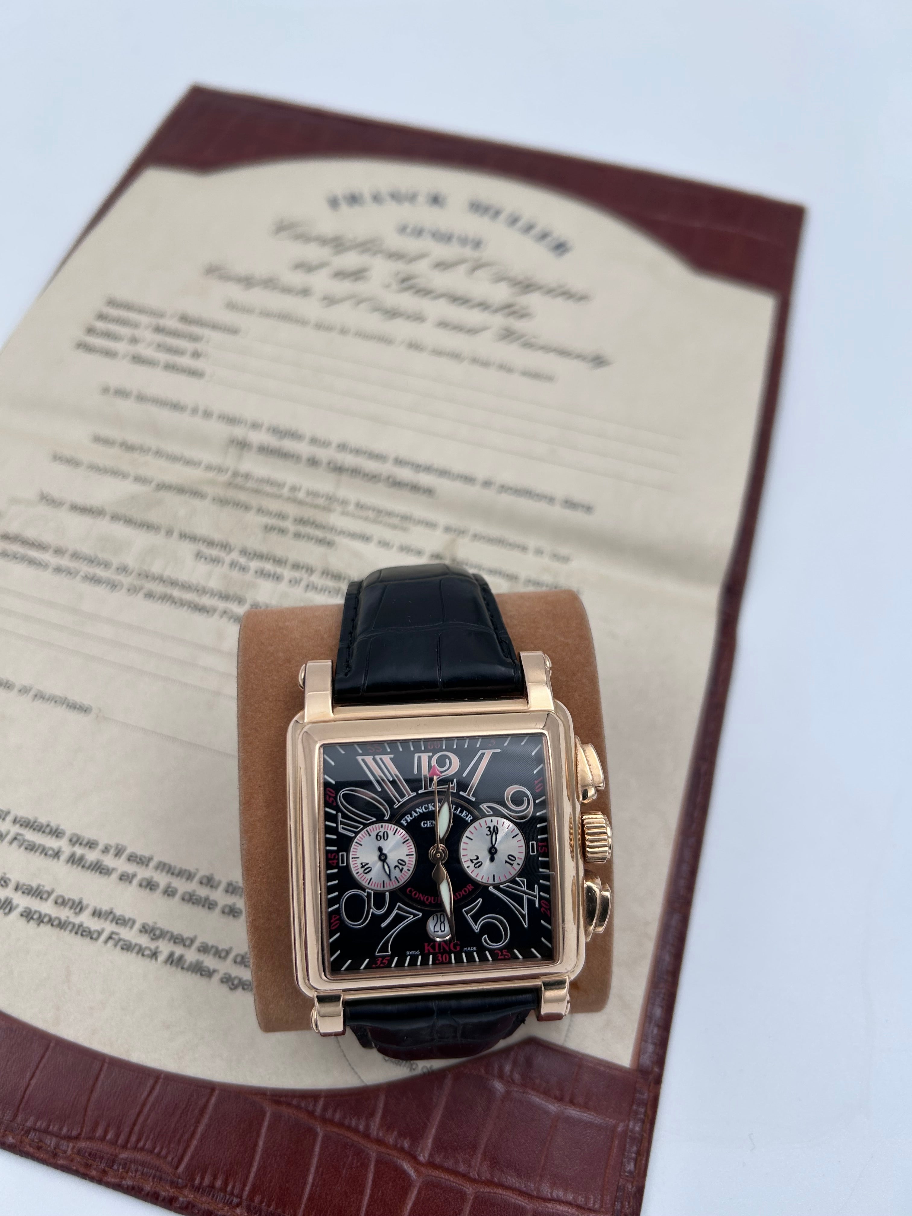 Pre-owned 18k rose gold Franck Muller Conquistador 10000 K CC King Cortez men's wristwatch