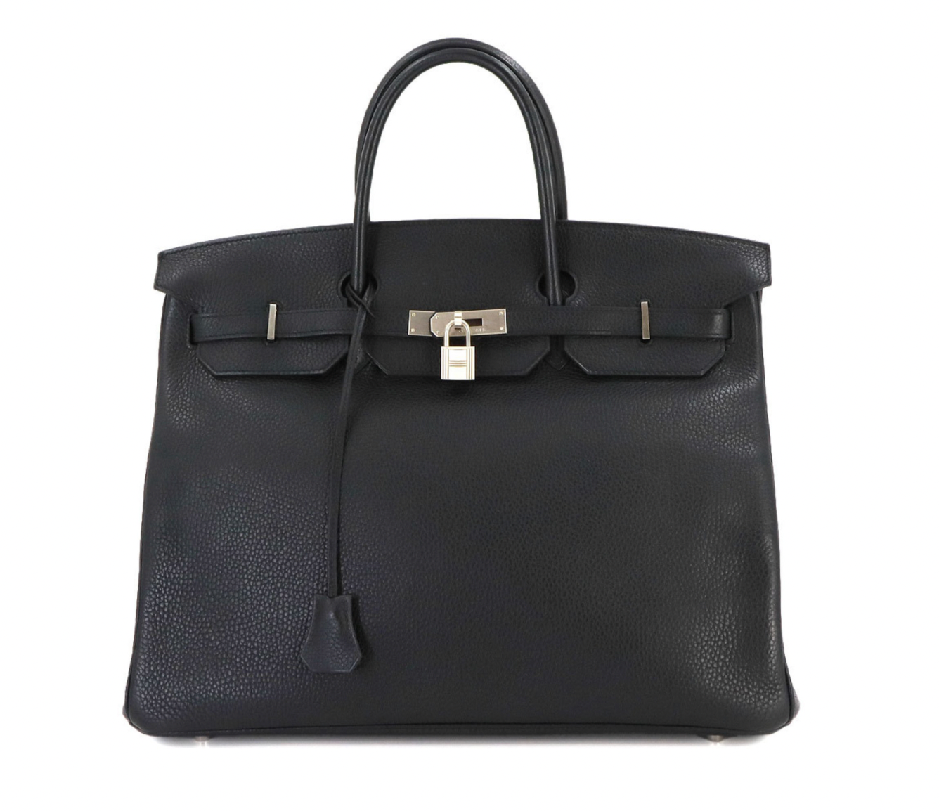 Pre-owned Hermès HSS Birkin 40 handbag made from black Vache Liegee leather in full set
