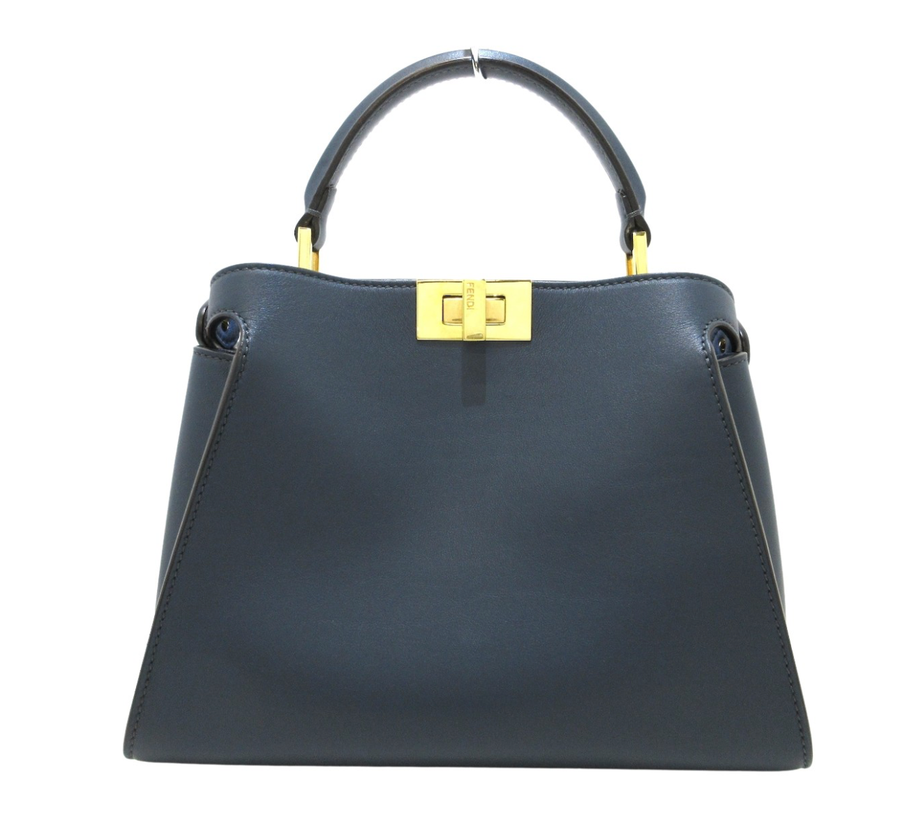 Fendi Peekaboo Iseeu Small Navy blue leather bag with a long strap