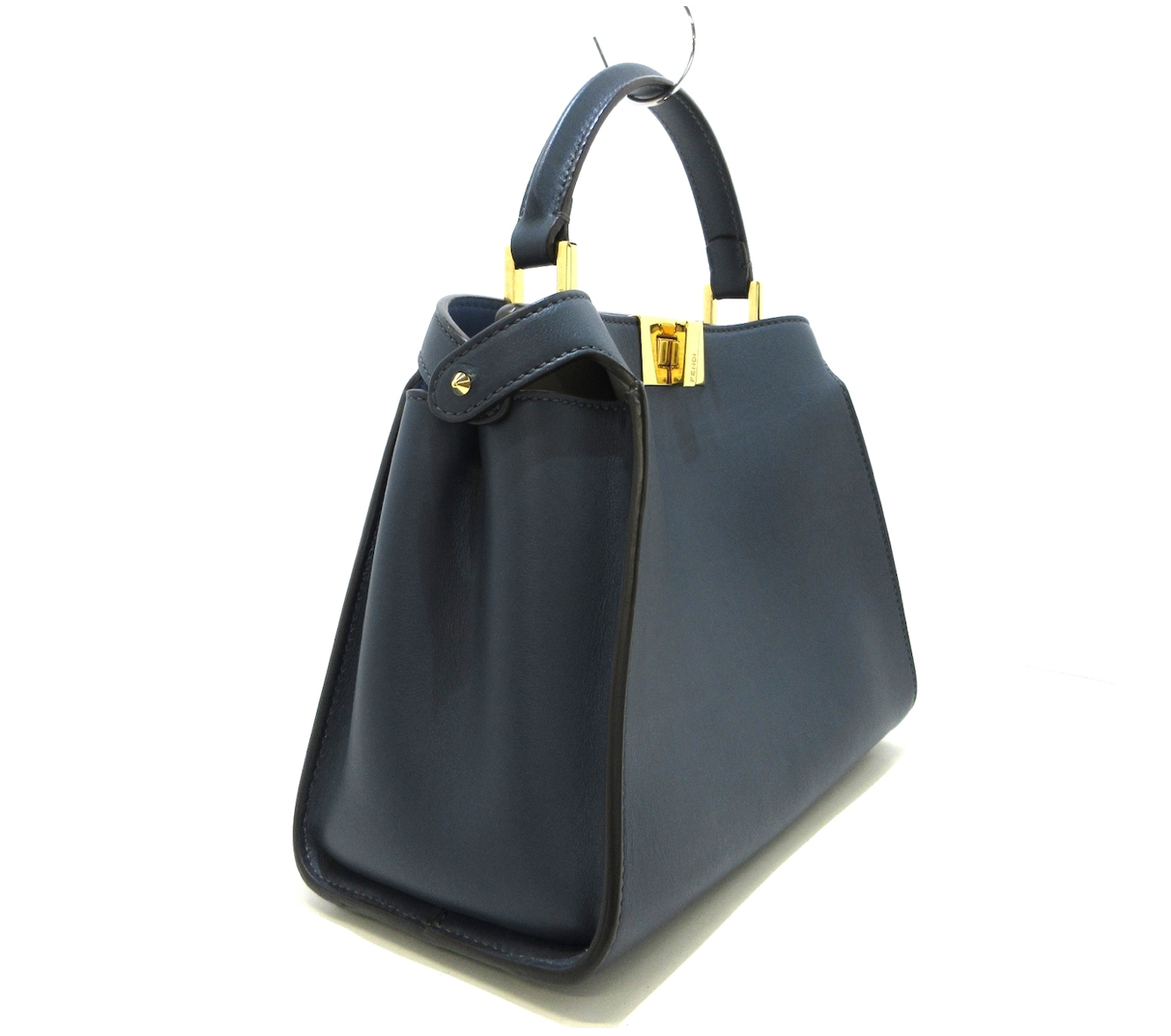 Fendi Peekaboo Iseeu Small Bolso de piel azul marino con correa larga