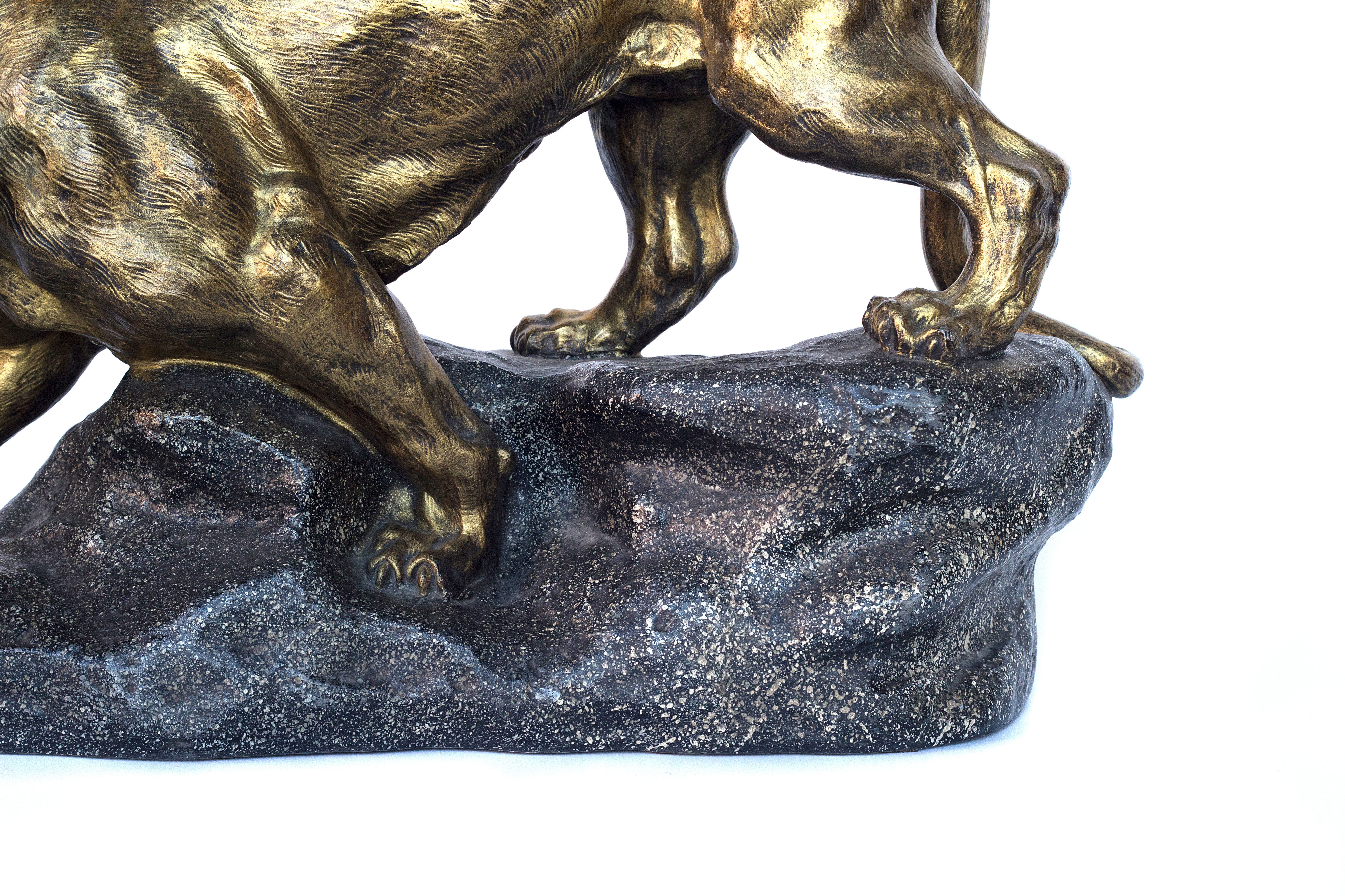 Stunning Cartier 19th century Lioness sculpture on stone base