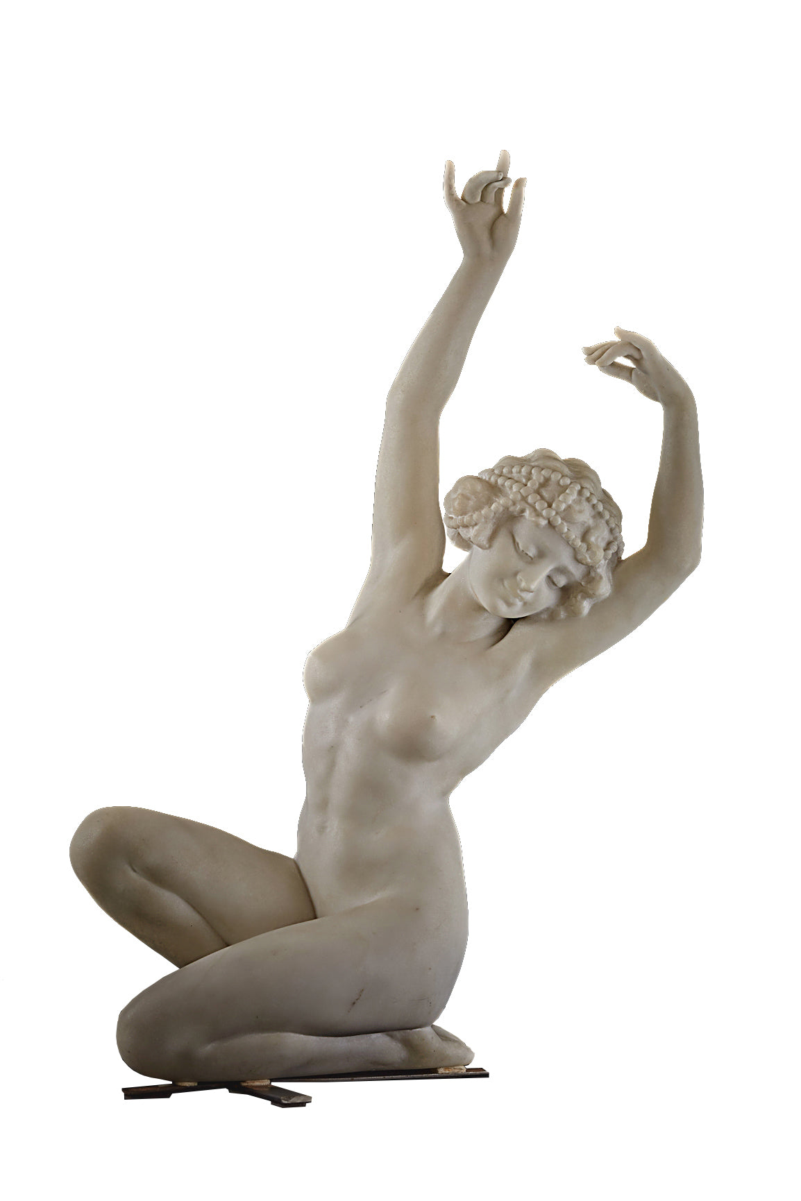 A marble sculpture, "The Nude Dancer," dating from the late 19th to early 20th century