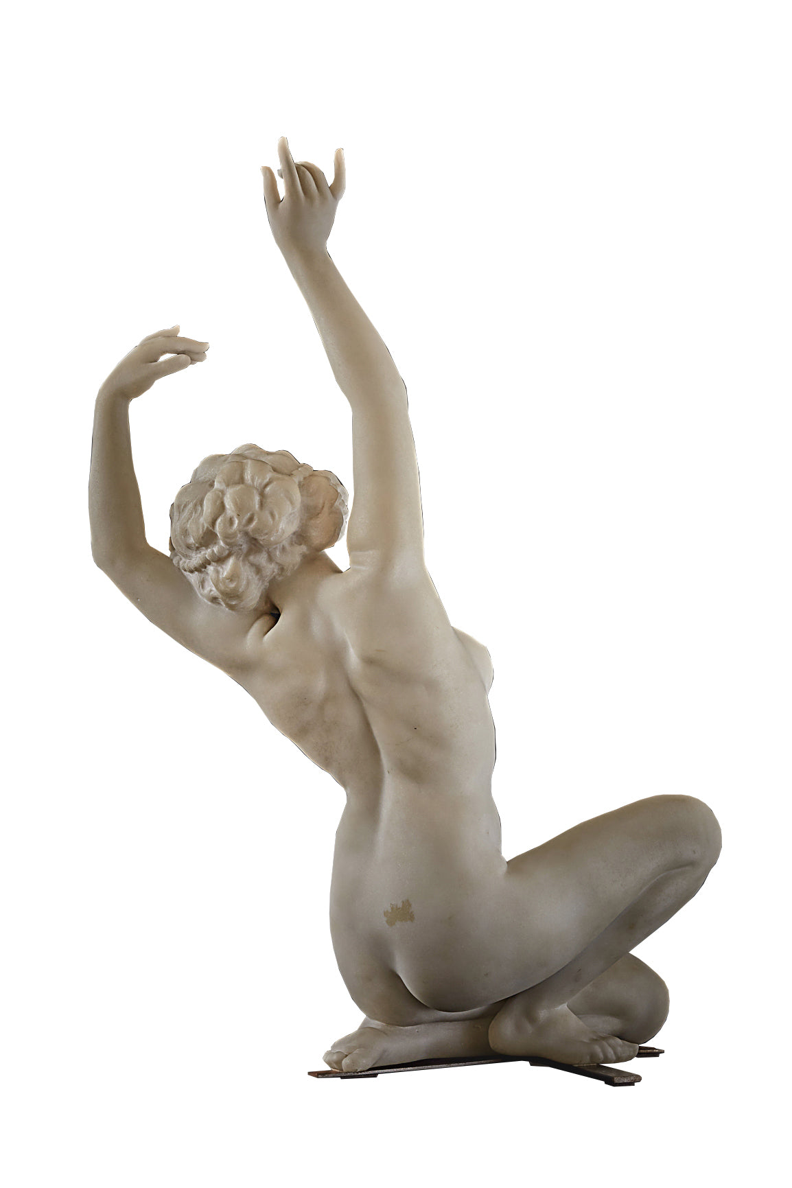 A marble sculpture, "The Nude Dancer," dating from the late 19th to early 20th century