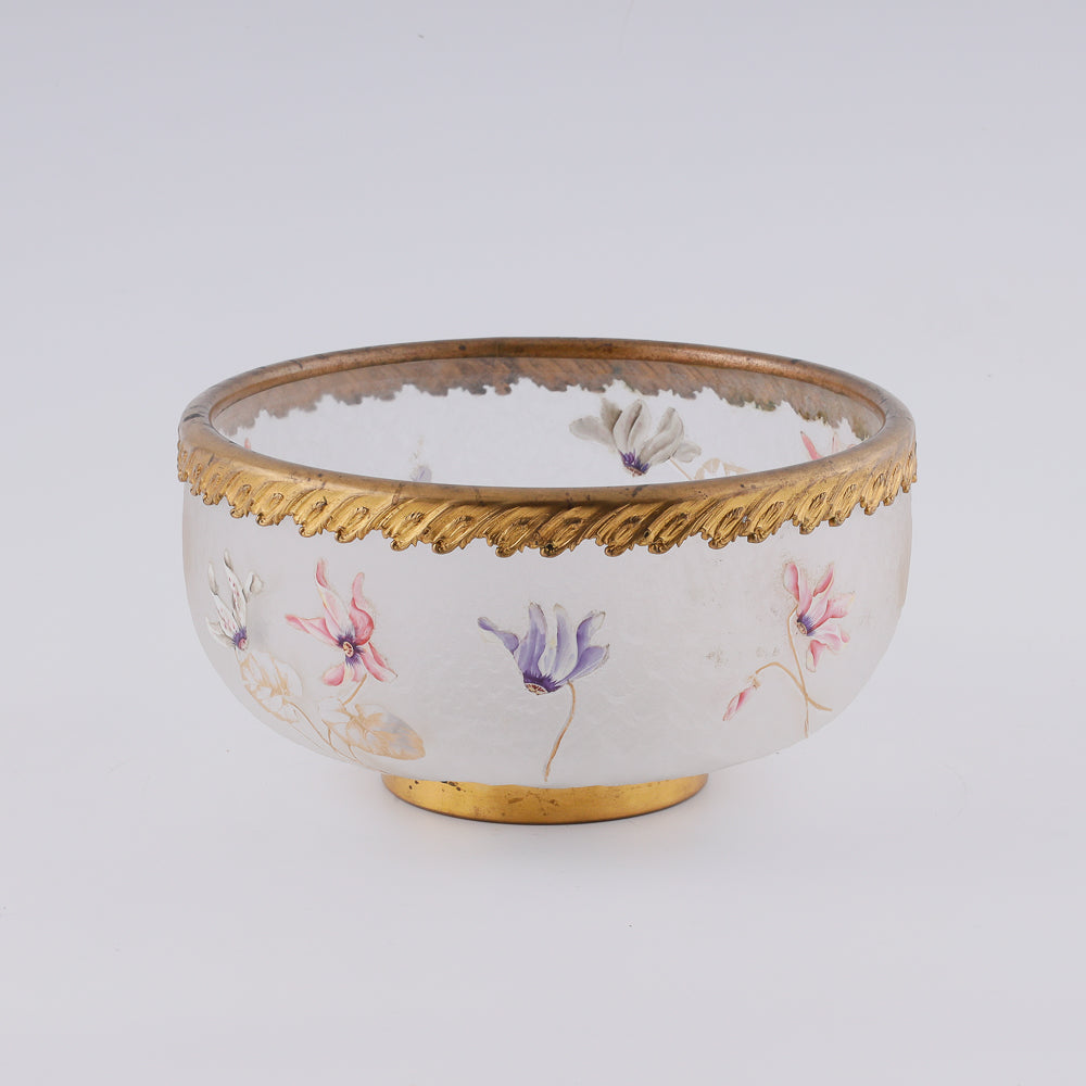 Old Paris matted glass vase with floral motifs