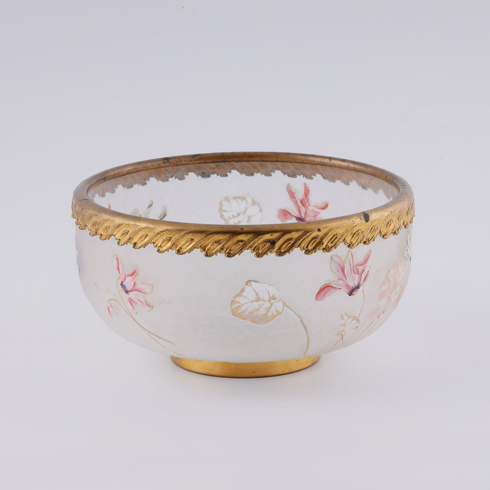 Old Paris matted glass vase with floral motifs