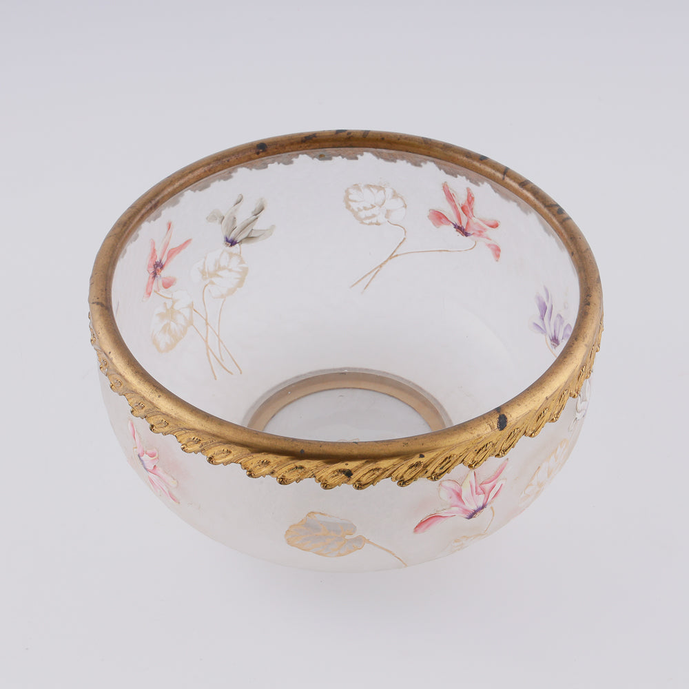 Old Paris matted glass vase with floral motifs